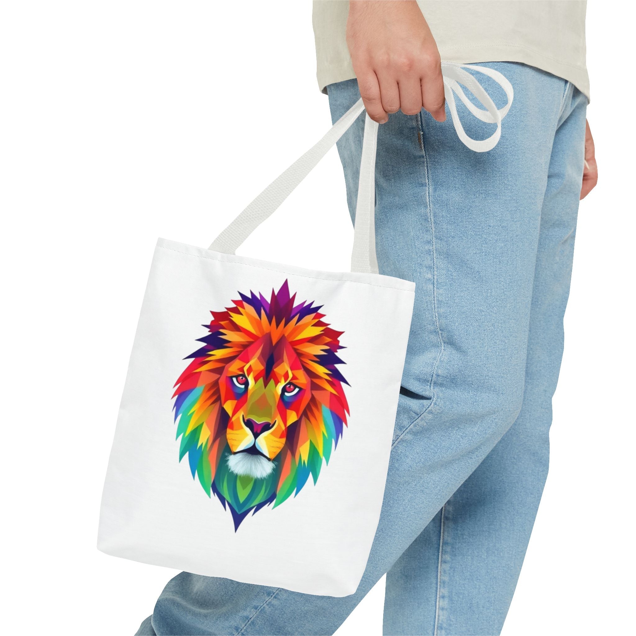 Colorful Fractal Lion Design - Tote Bag