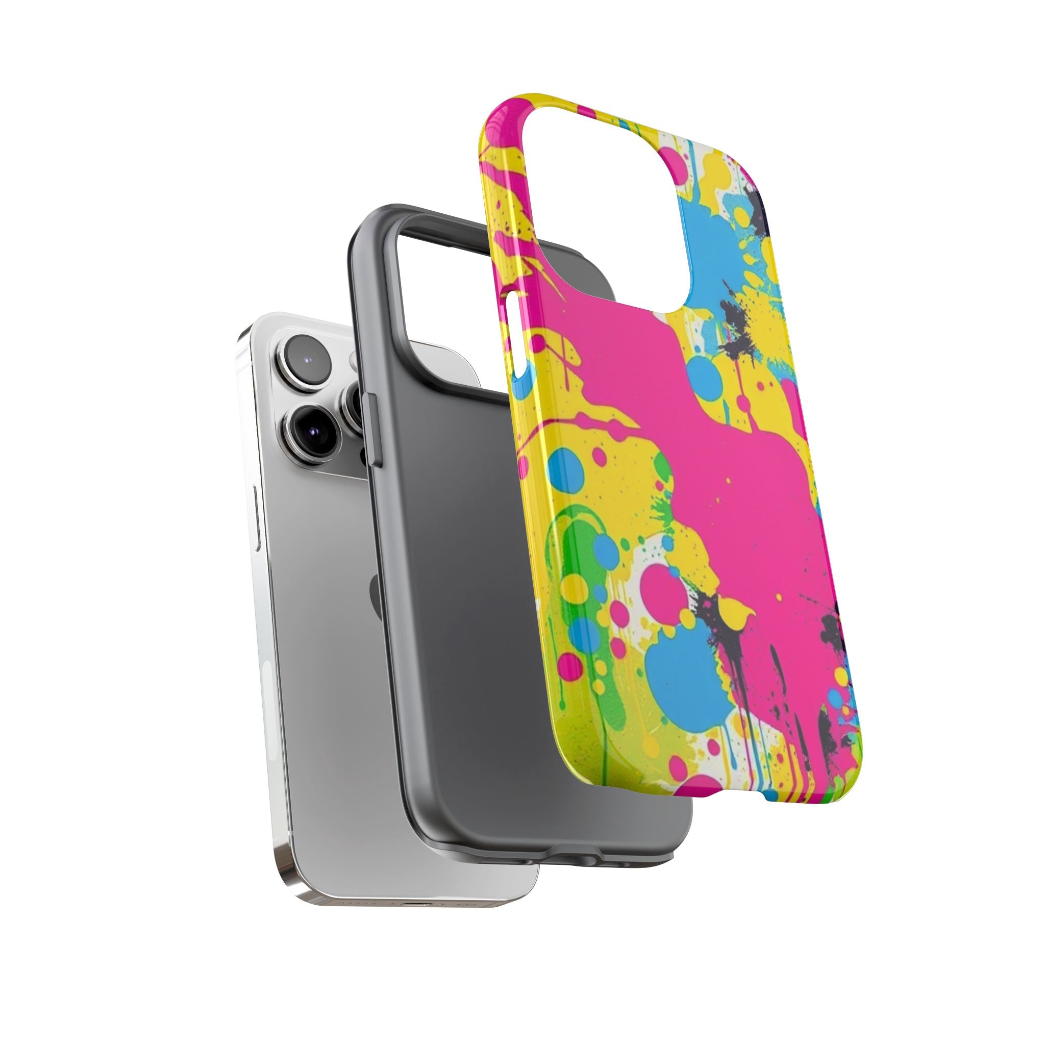 Android OR iPhone Compatible Cases - Crazy Retro Color Splash Design - Unique Tough Cases