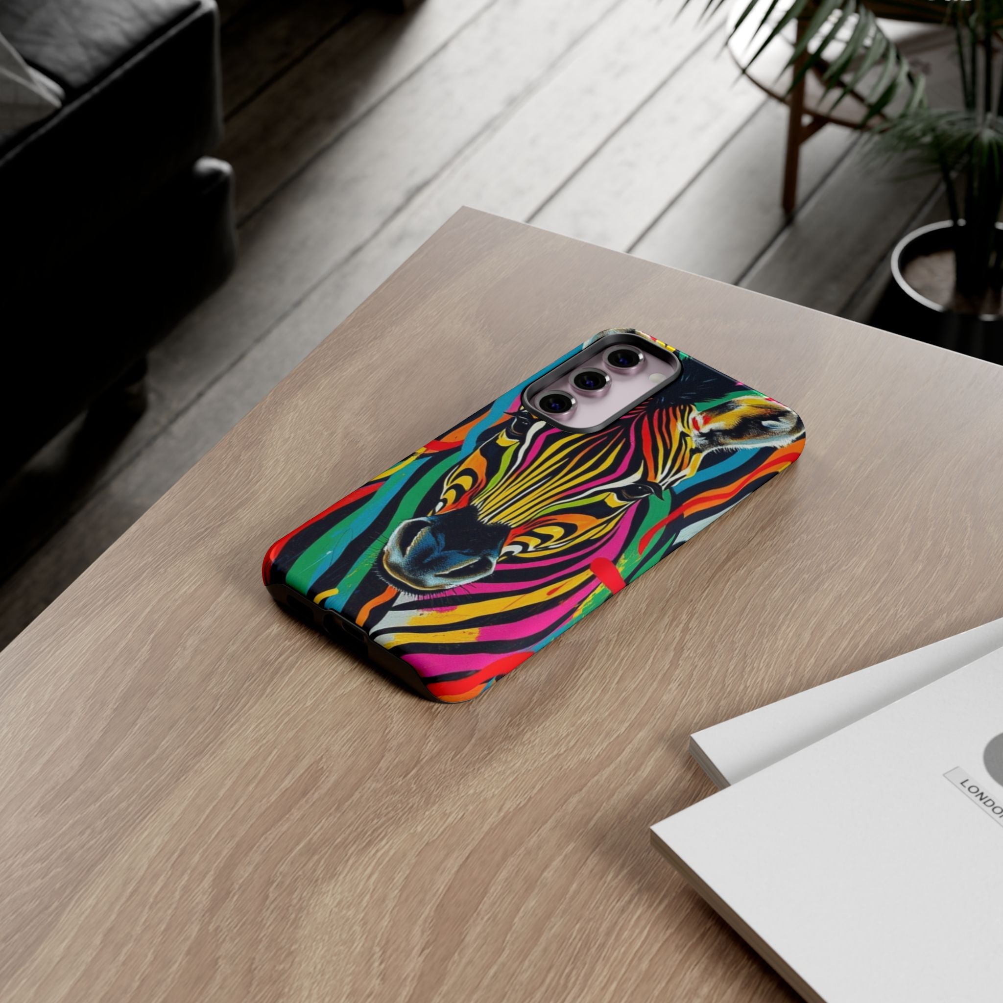 Android OR iPhone Compatible Cases - Rainbow Zebra Design - Unique Tough Cases