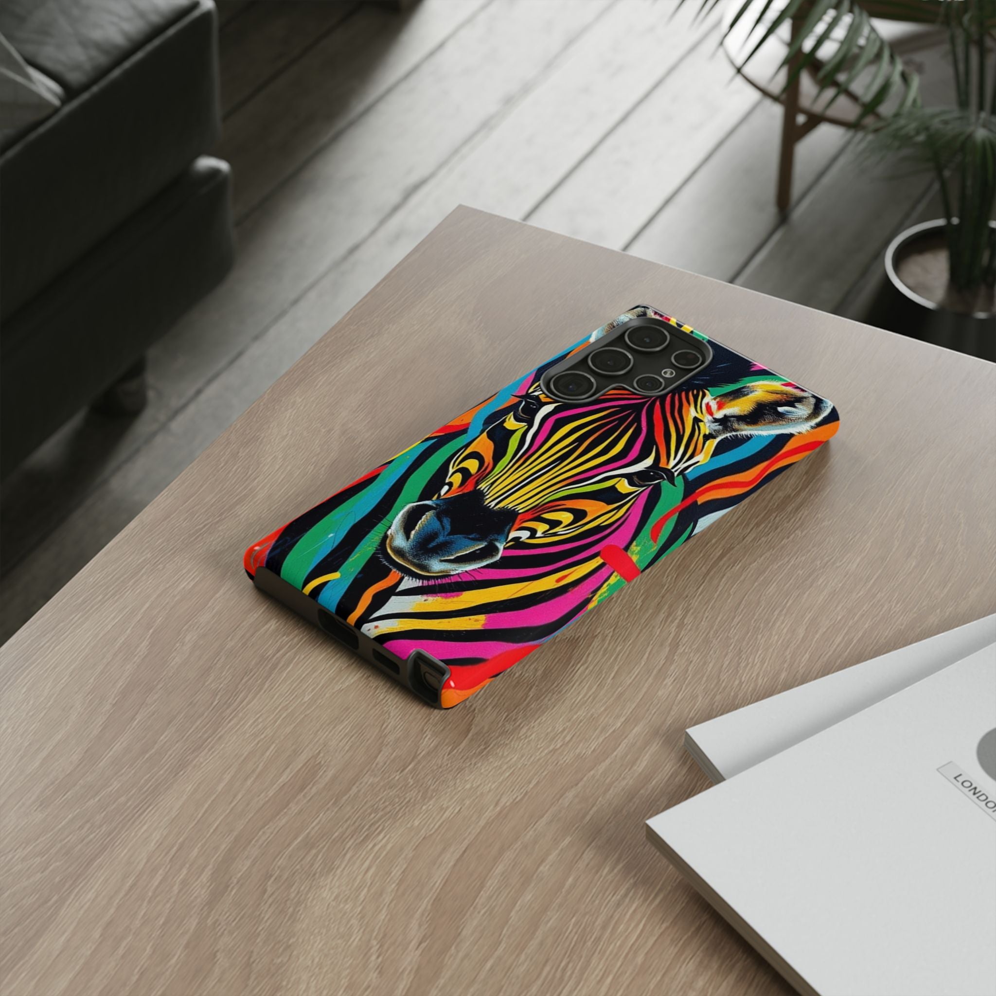 Android OR iPhone Compatible Cases - Rainbow Zebra Design - Unique Tough Cases