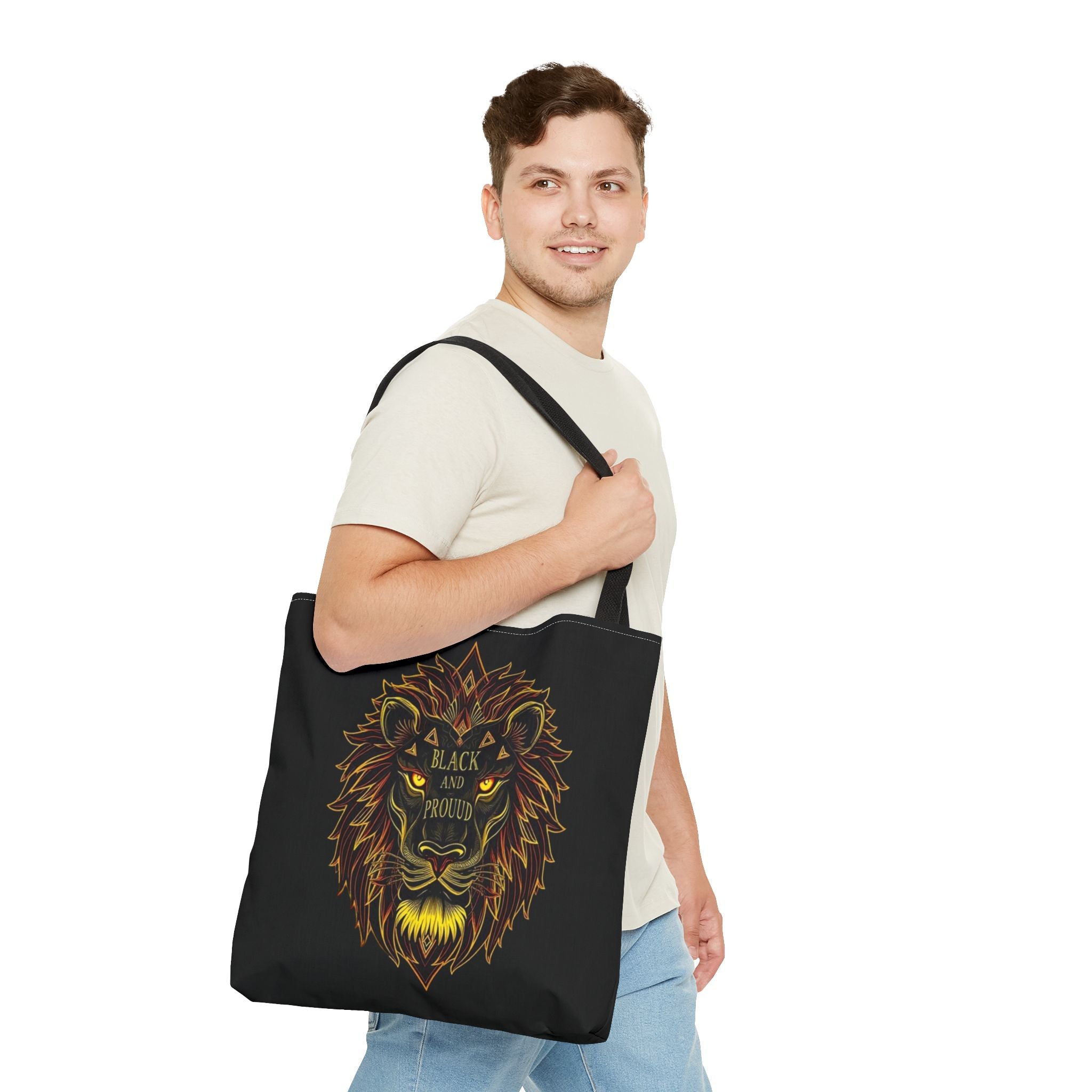 Black and Proud Lion Tote Bag