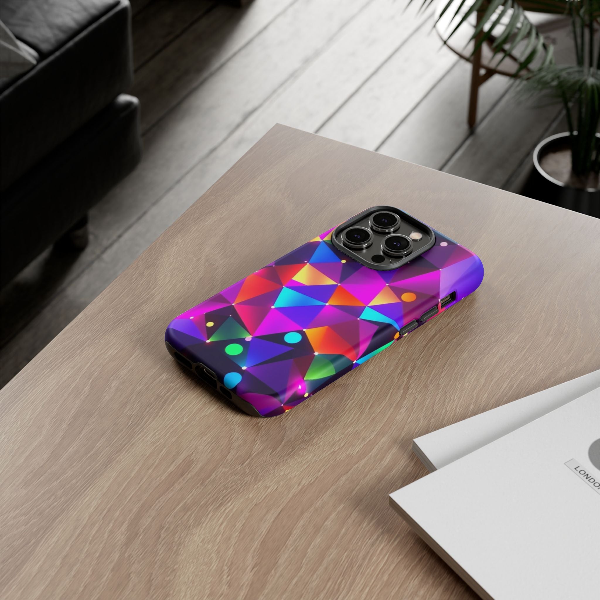 Android OR iPhone Compatible Cases - Colorful Angles Design - Unique Tough Cases