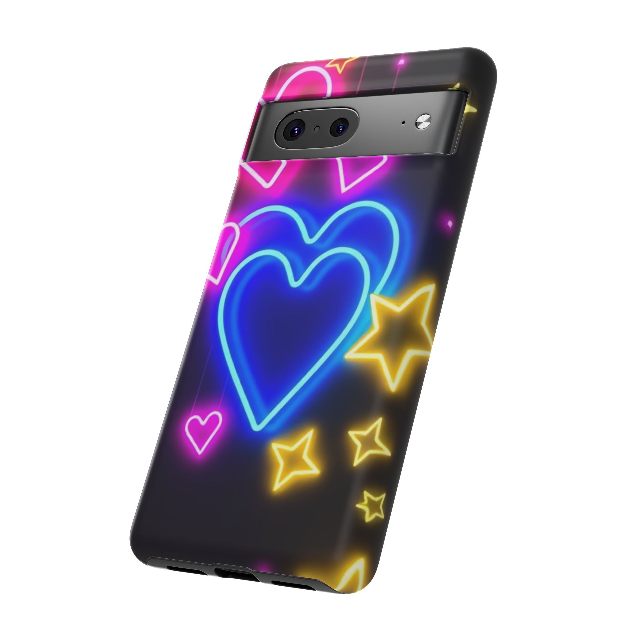 Android OR iPhone Compatible Cases - Neon Love Design - Unique Tough Cases
