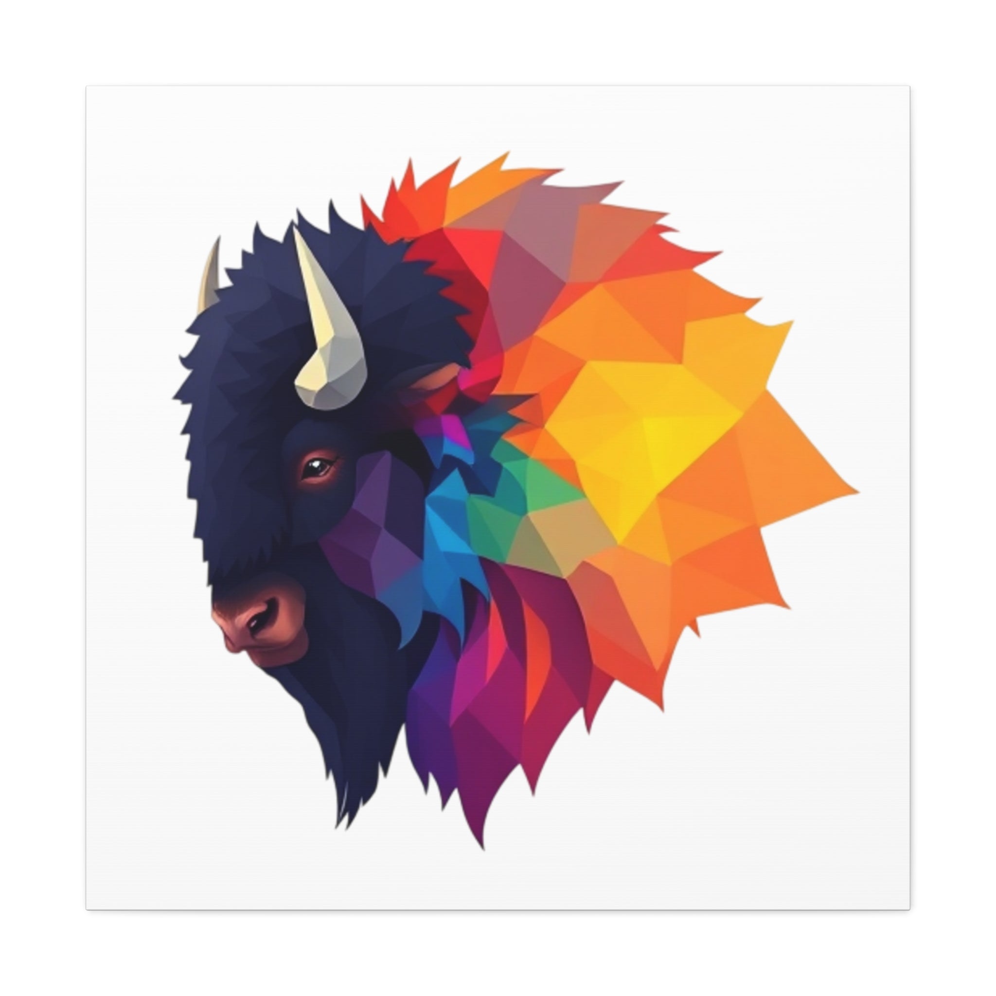 Colorful Buffalo Wall Art Canvas - Vibrant Animal Decor for Home & Office