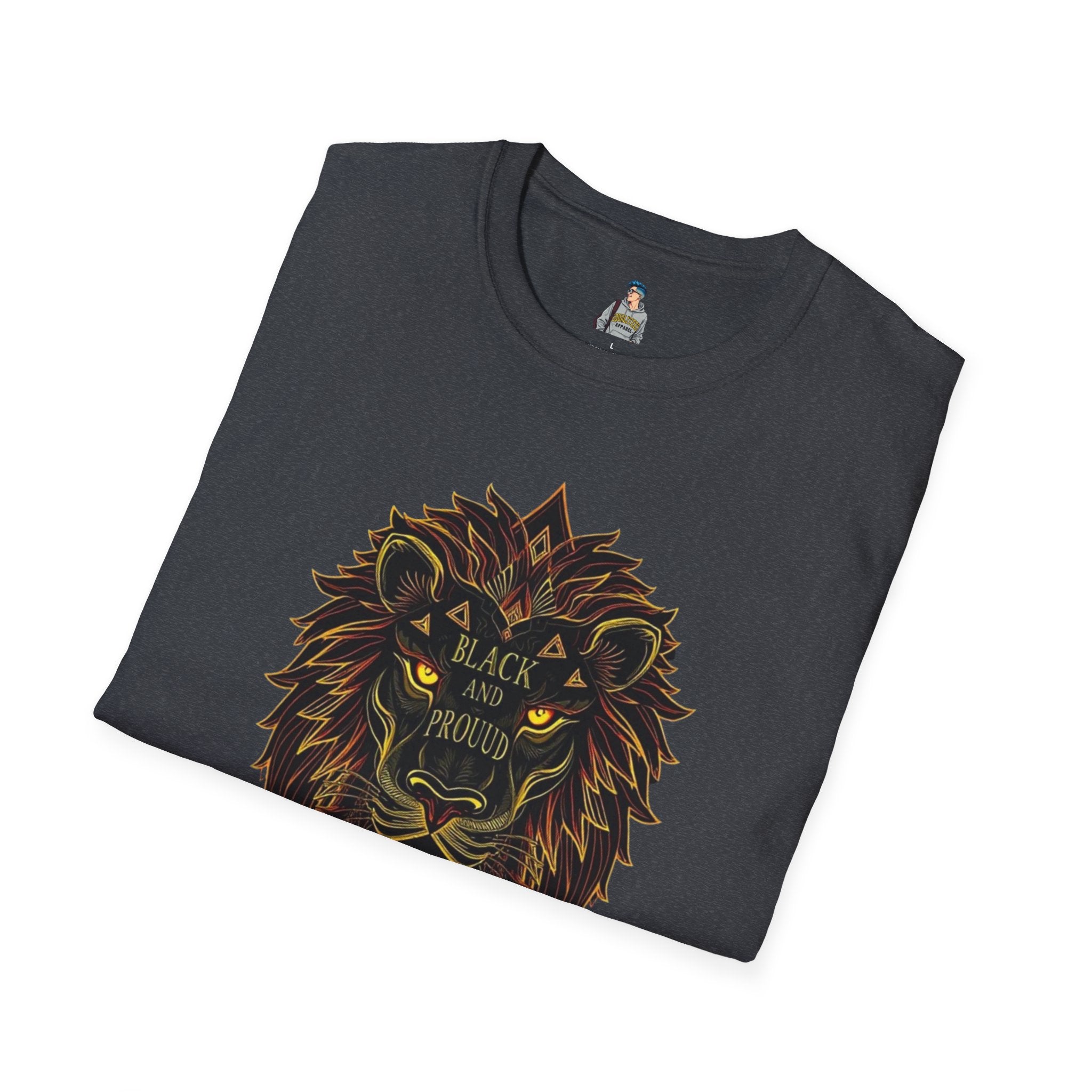 Black & Proud Lion Softstyle T-Shirt - Unisex Graphic Tee