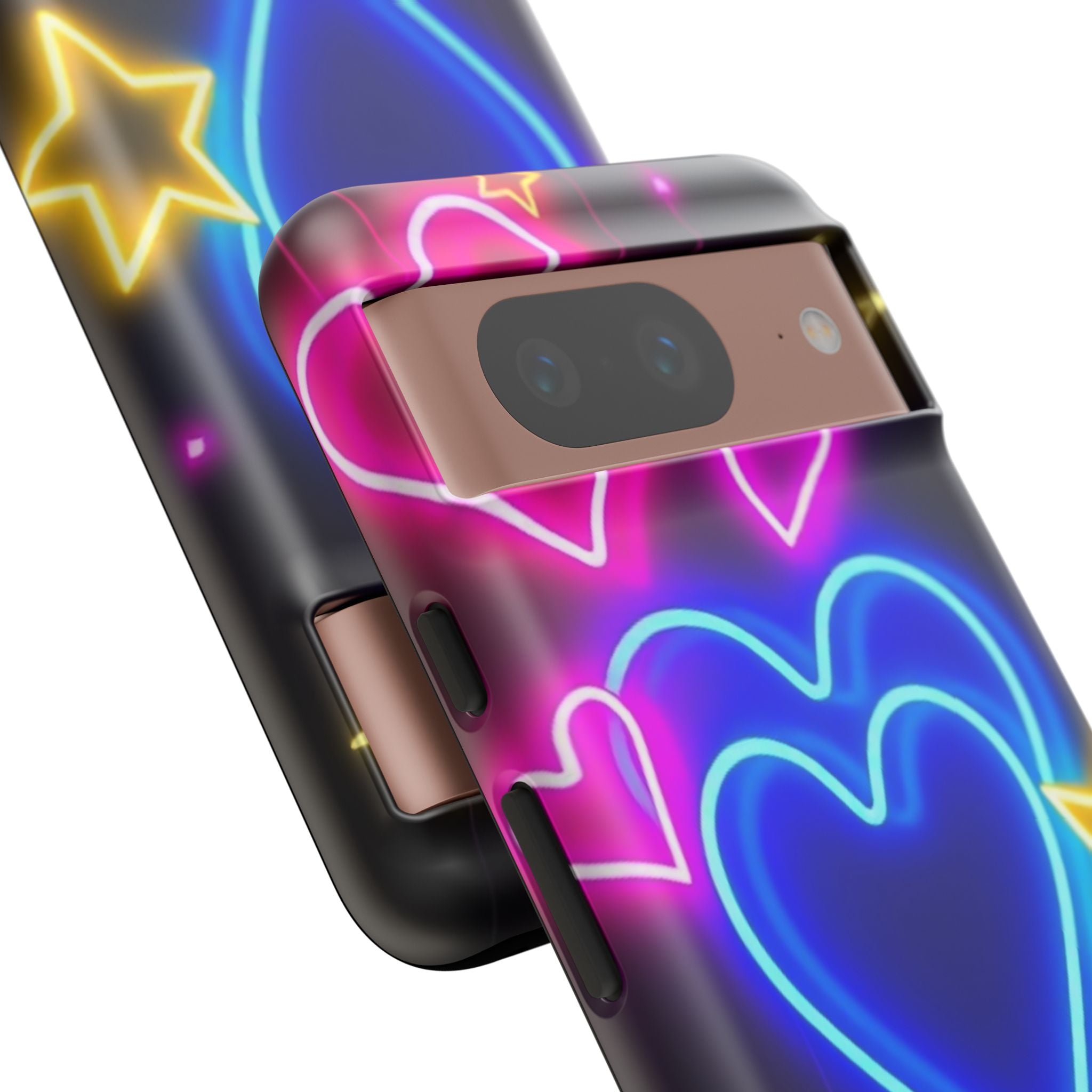Android OR iPhone Compatible Cases - Neon Love Design - Unique Tough Cases