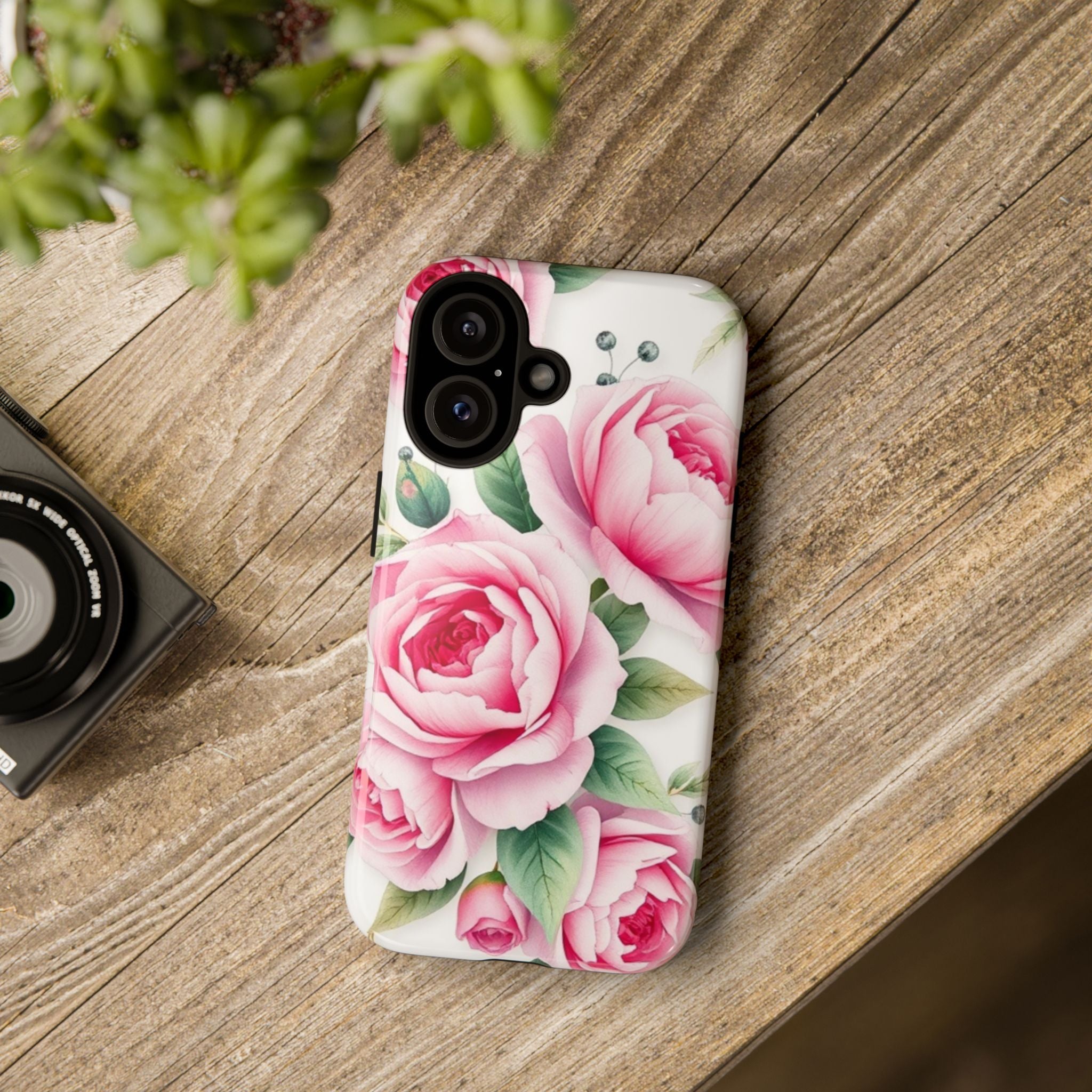 Android OR iPhone Compatible Cases - Pink Flower Design - Unique Tough Cases