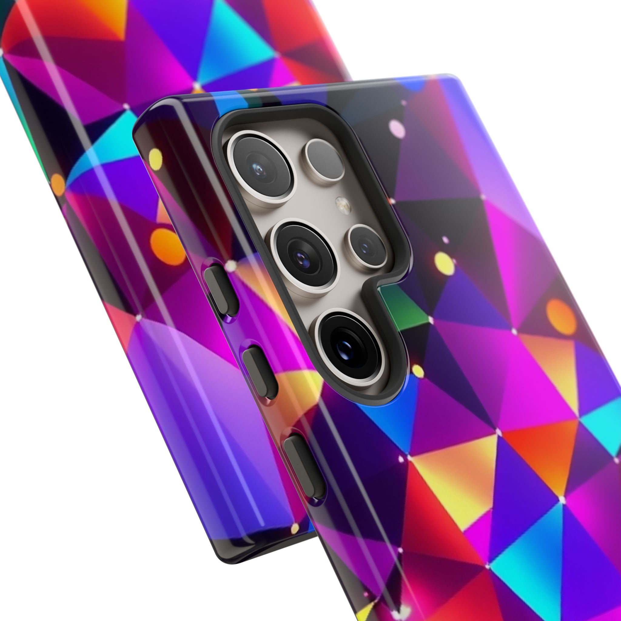 Android OR iPhone Compatible Cases - Colorful Angles Design - Unique Tough Cases