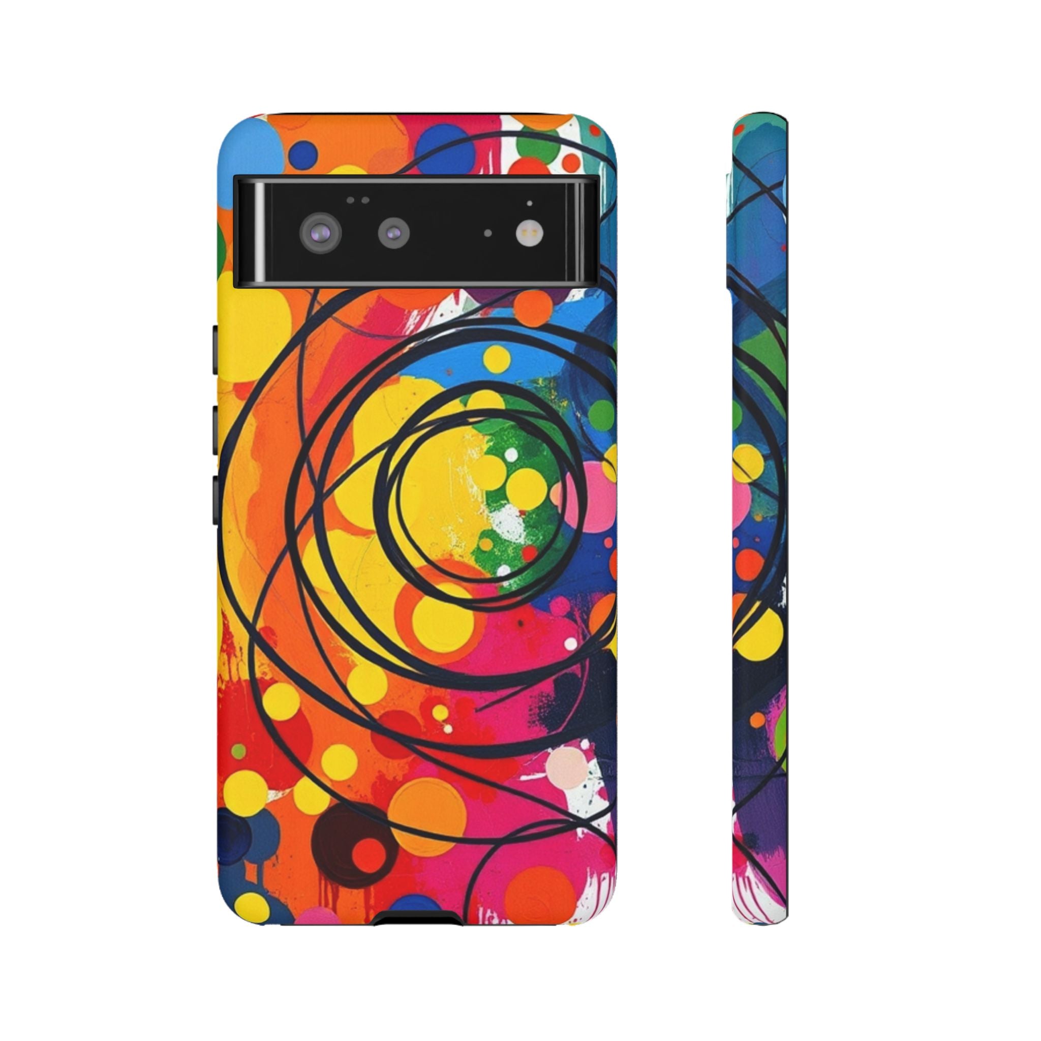Colorful Abstract Rainbow Swirl Art Tough Case For Android & iPhone