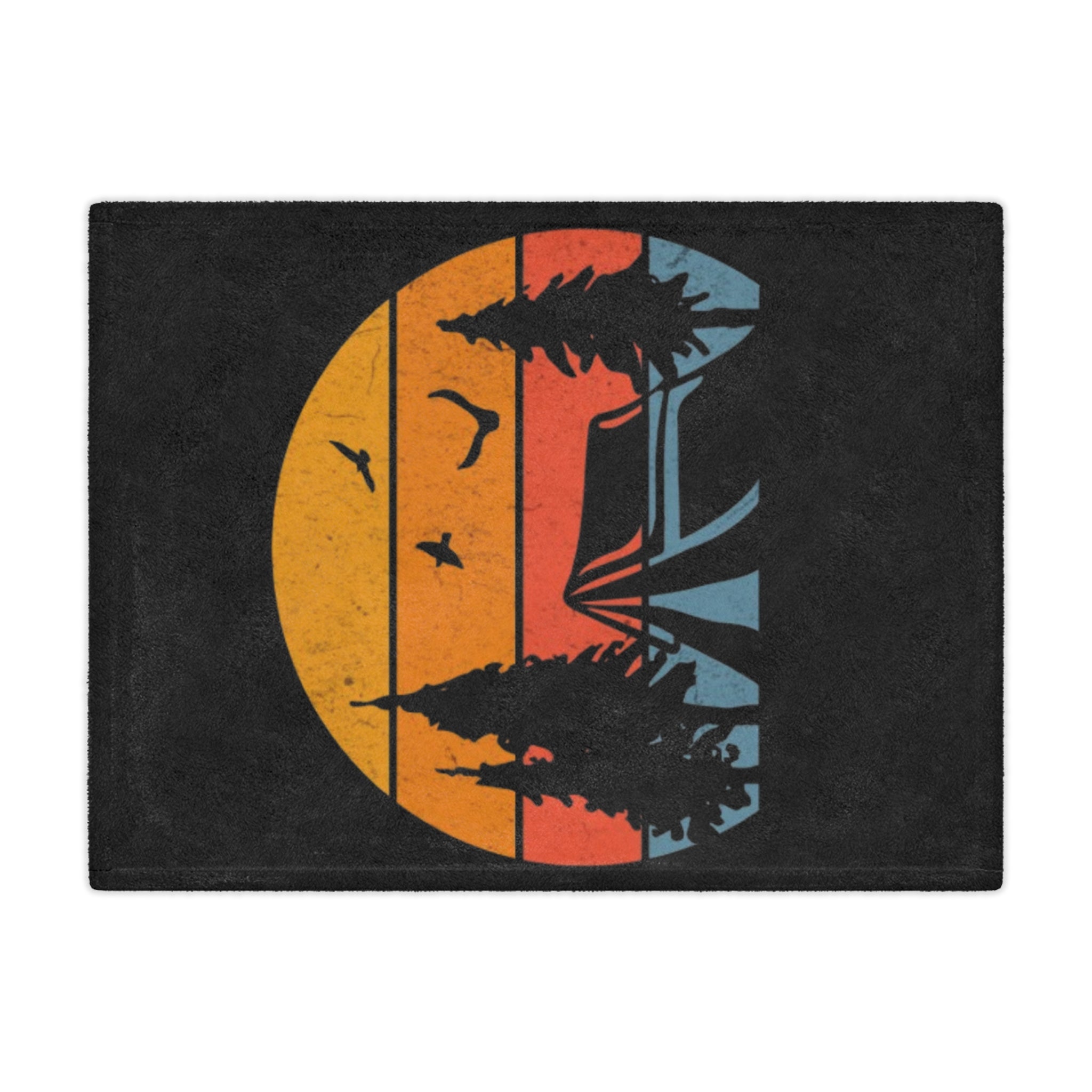 Campsite at Sunset Microfiber Blanket - EqualiTees.Me