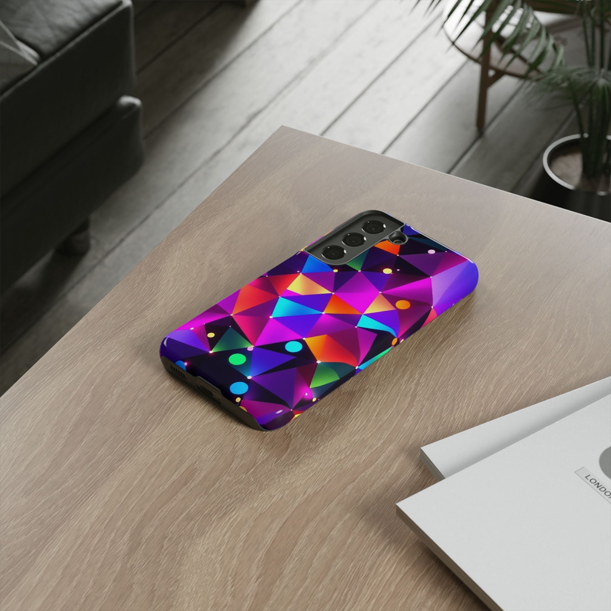 Android OR iPhone Compatible Cases - Colorful Angles Design - Unique Tough Cases