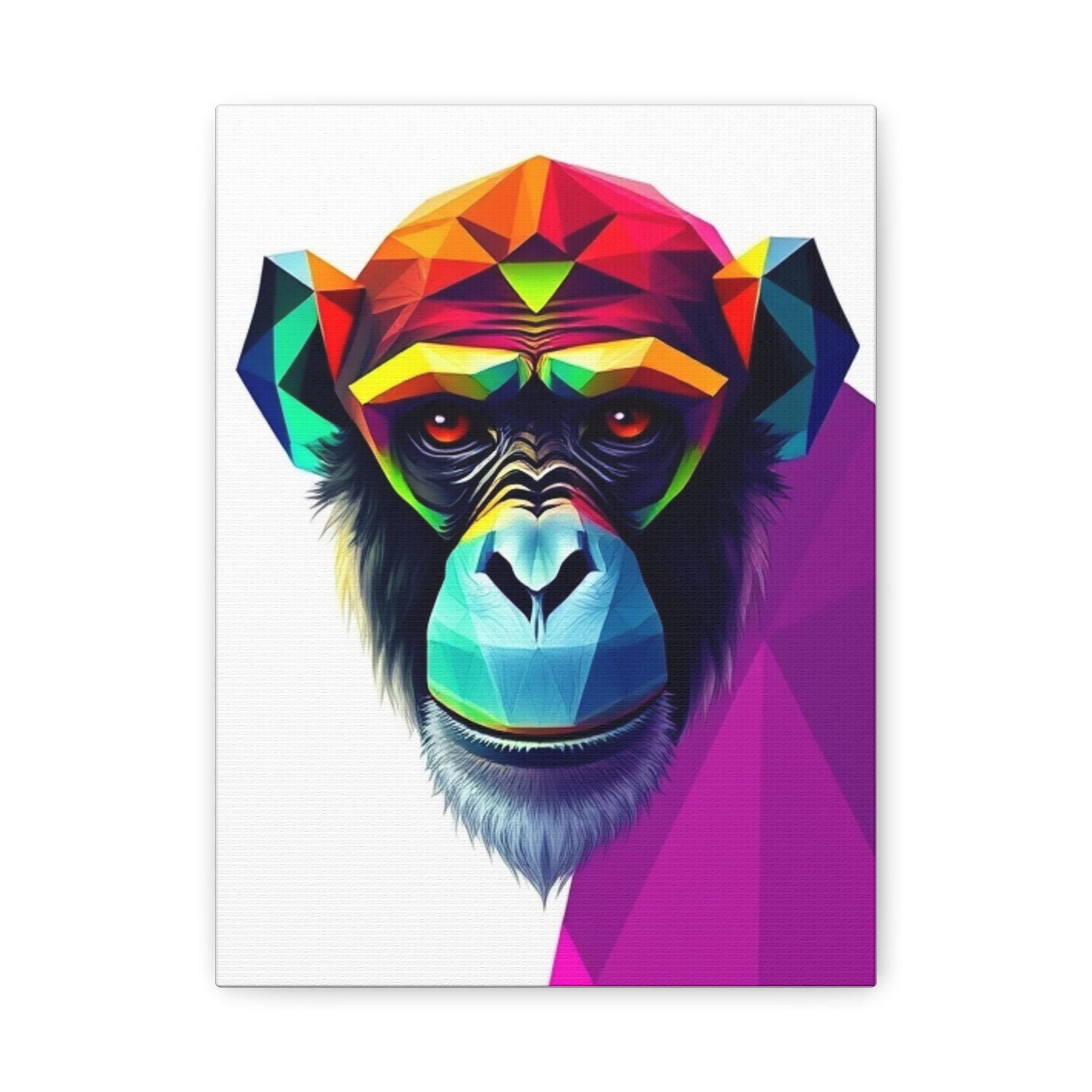 Colorful Chimpanzee Canvas Art - Vibrant Wall Decor for Animal Lovers