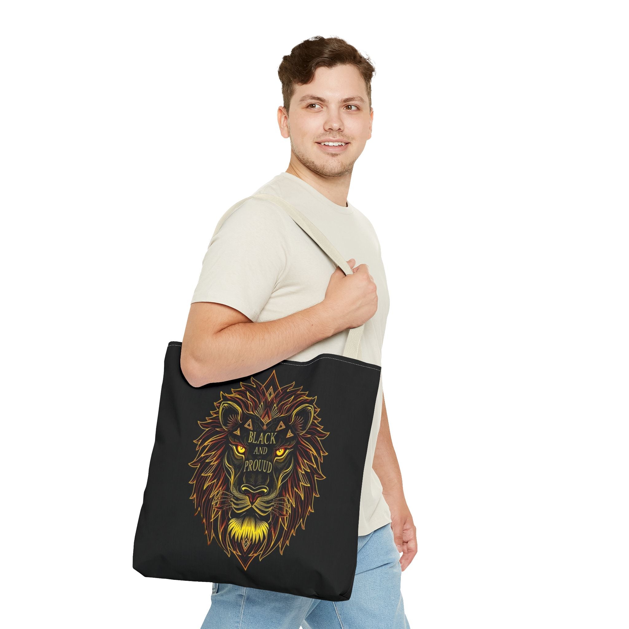 Black and Proud Lion Tote Bag