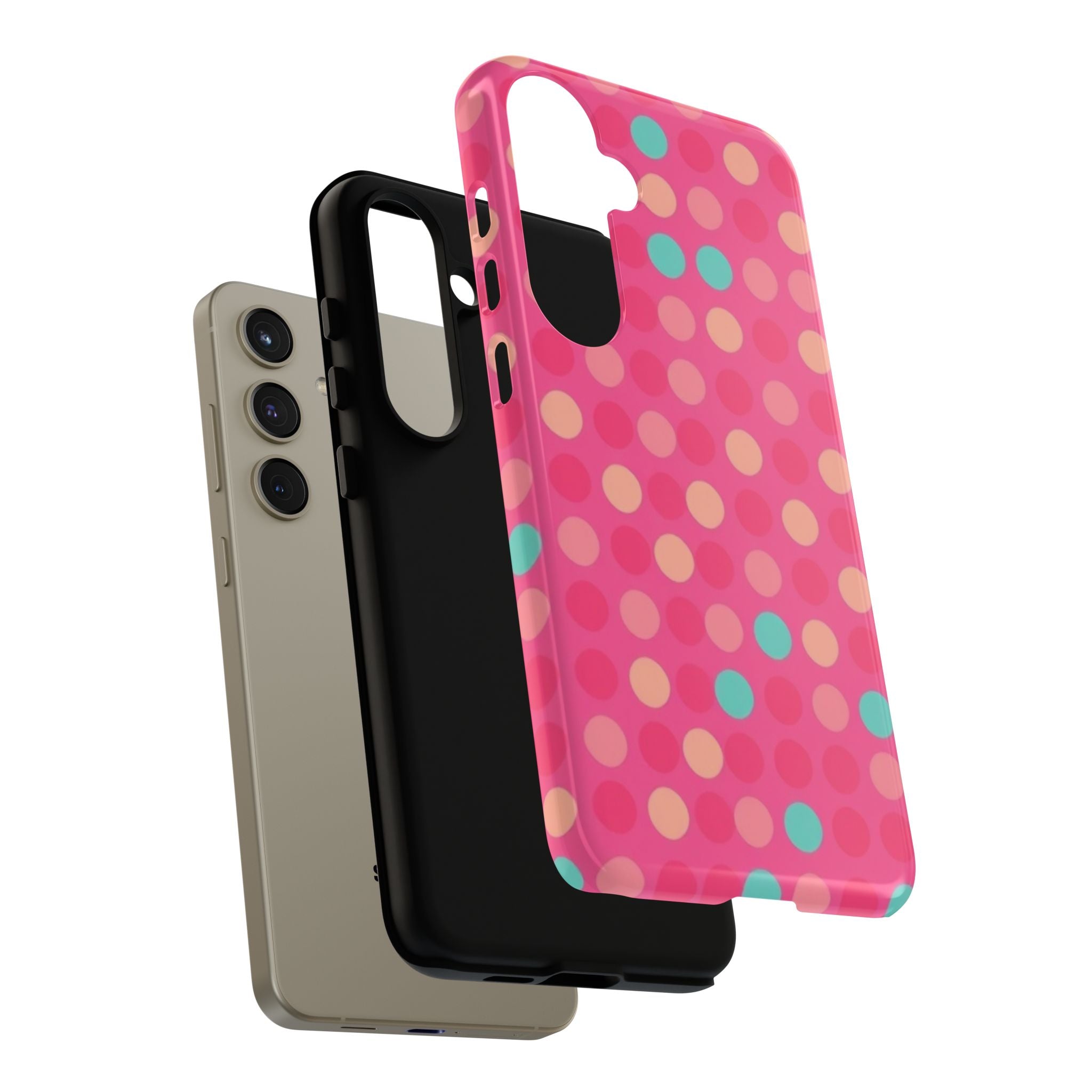Android OR iPhone Protective Cases - Retro Polka Dots Pattern Tough Case