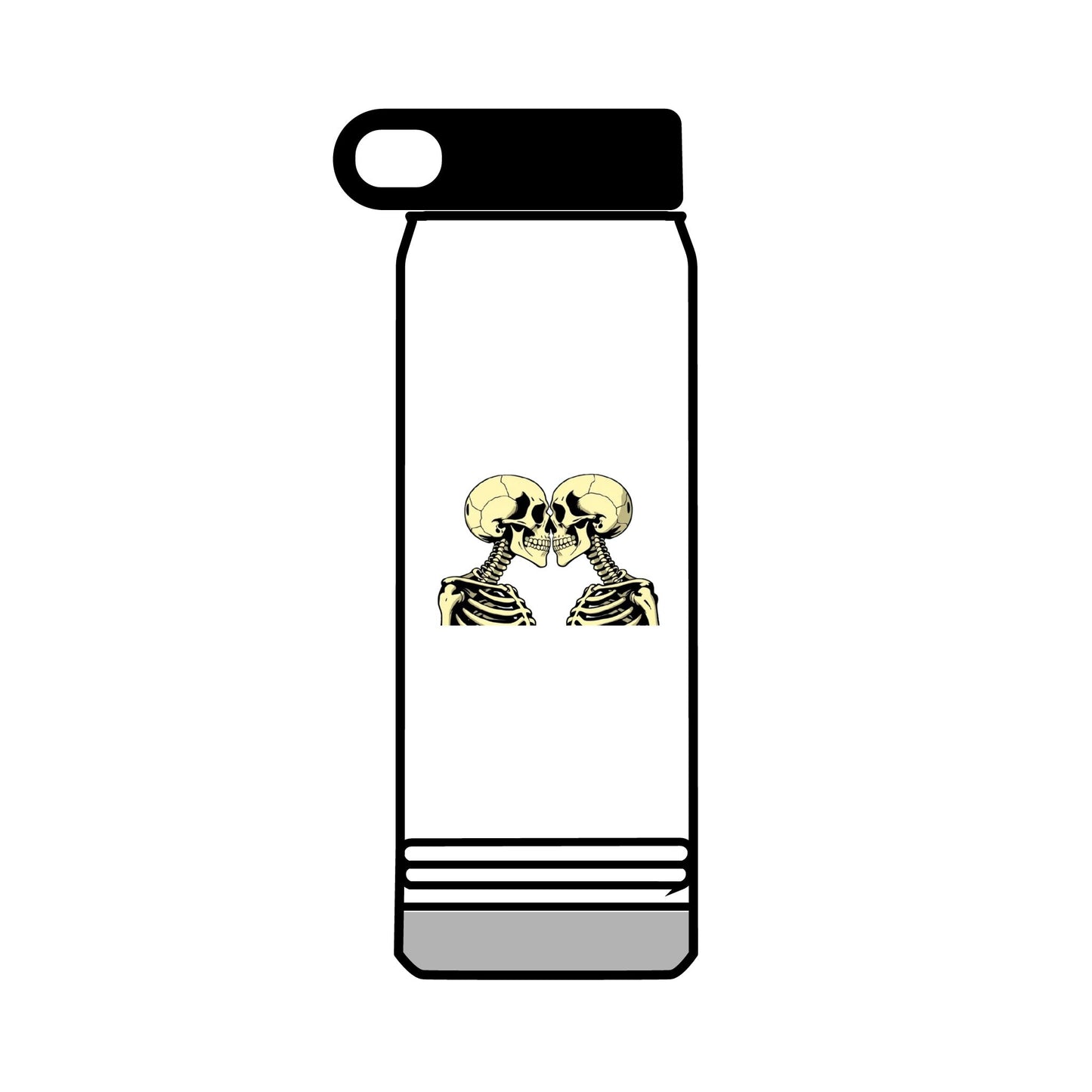 32oz Water Bottle Kissing Skeletons