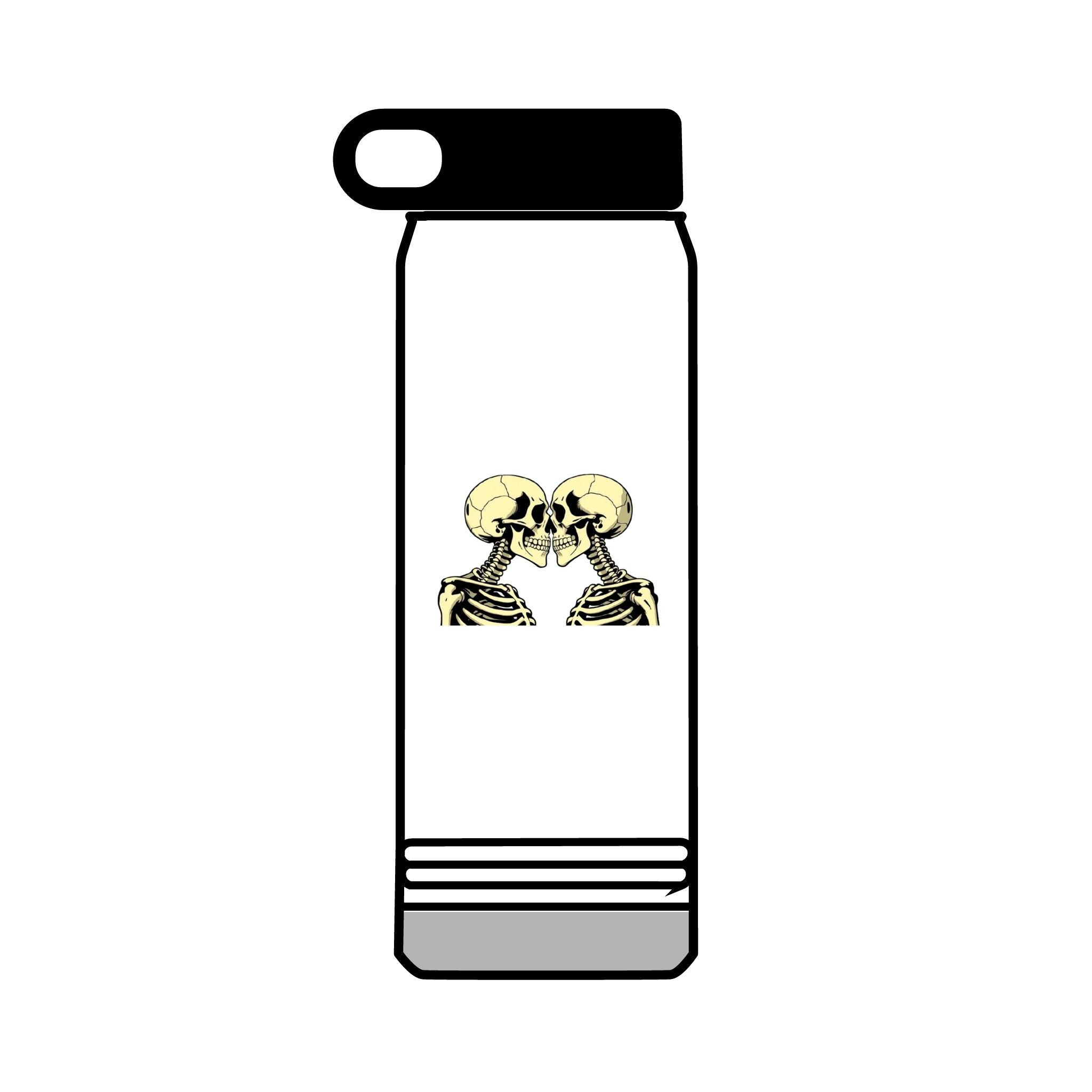 32oz Water Bottle Kissing Skeletons