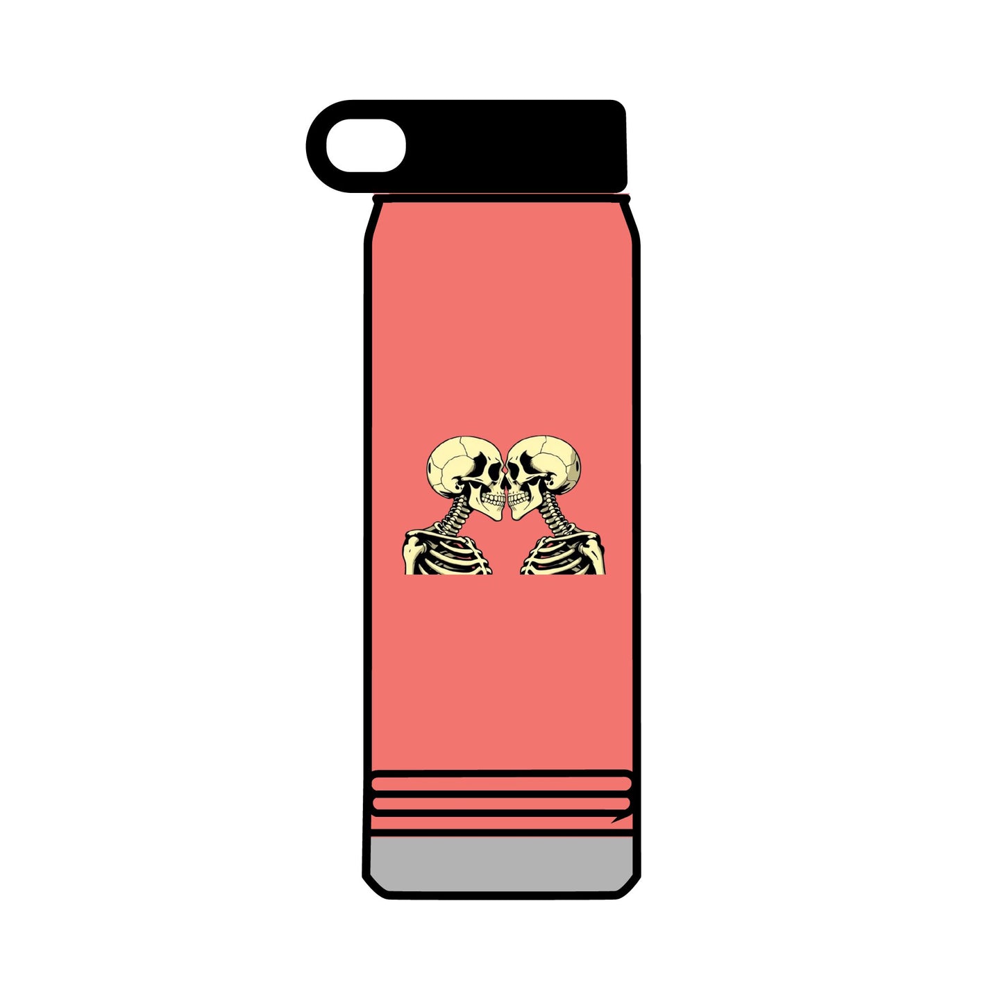32oz Water Bottle Kissing Skeletons