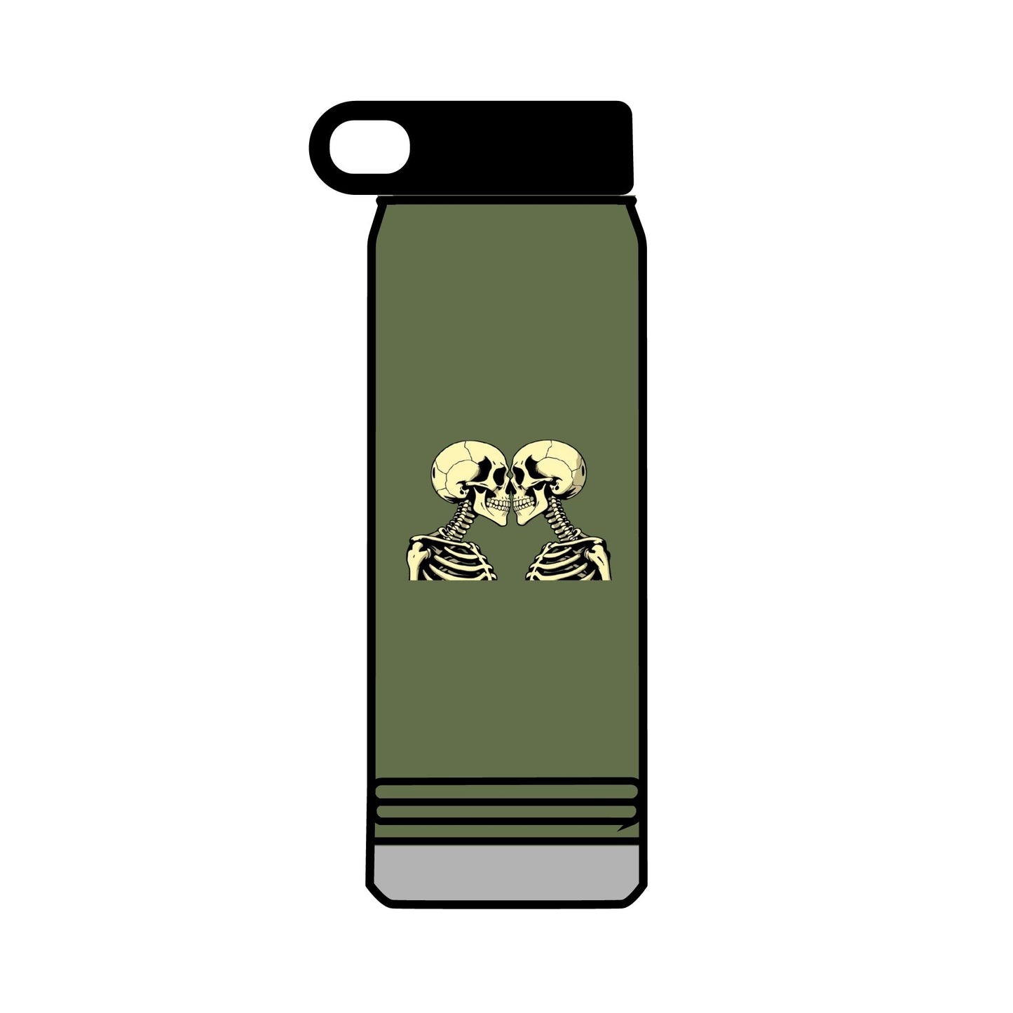 32oz Water Bottle Kissing Skeletons