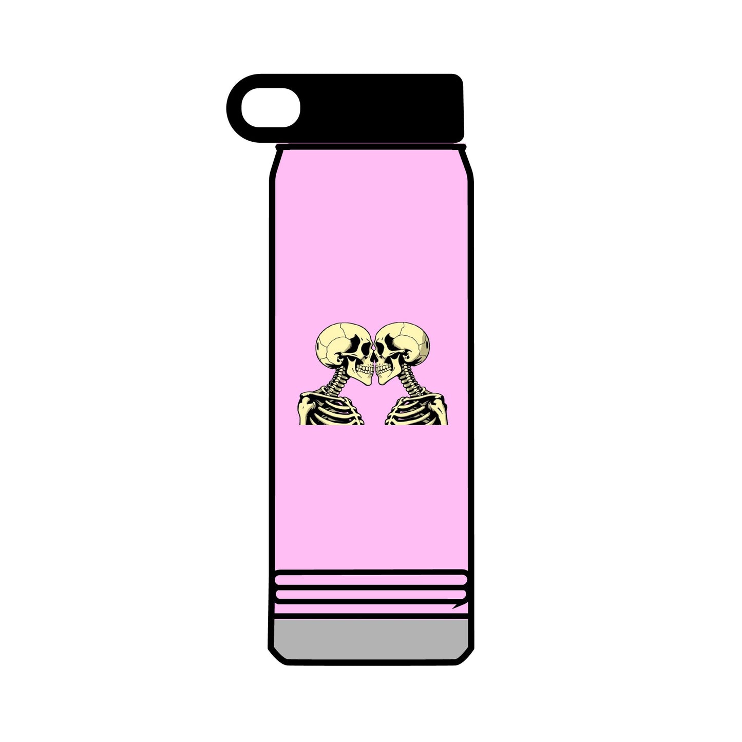 32oz Water Bottle Kissing Skeletons