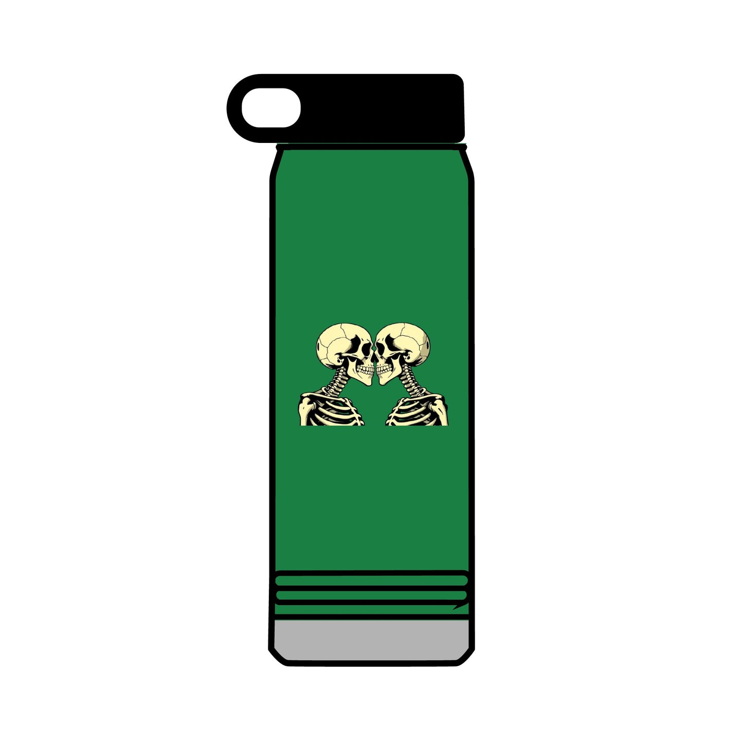 32oz Water Bottle Kissing Skeletons