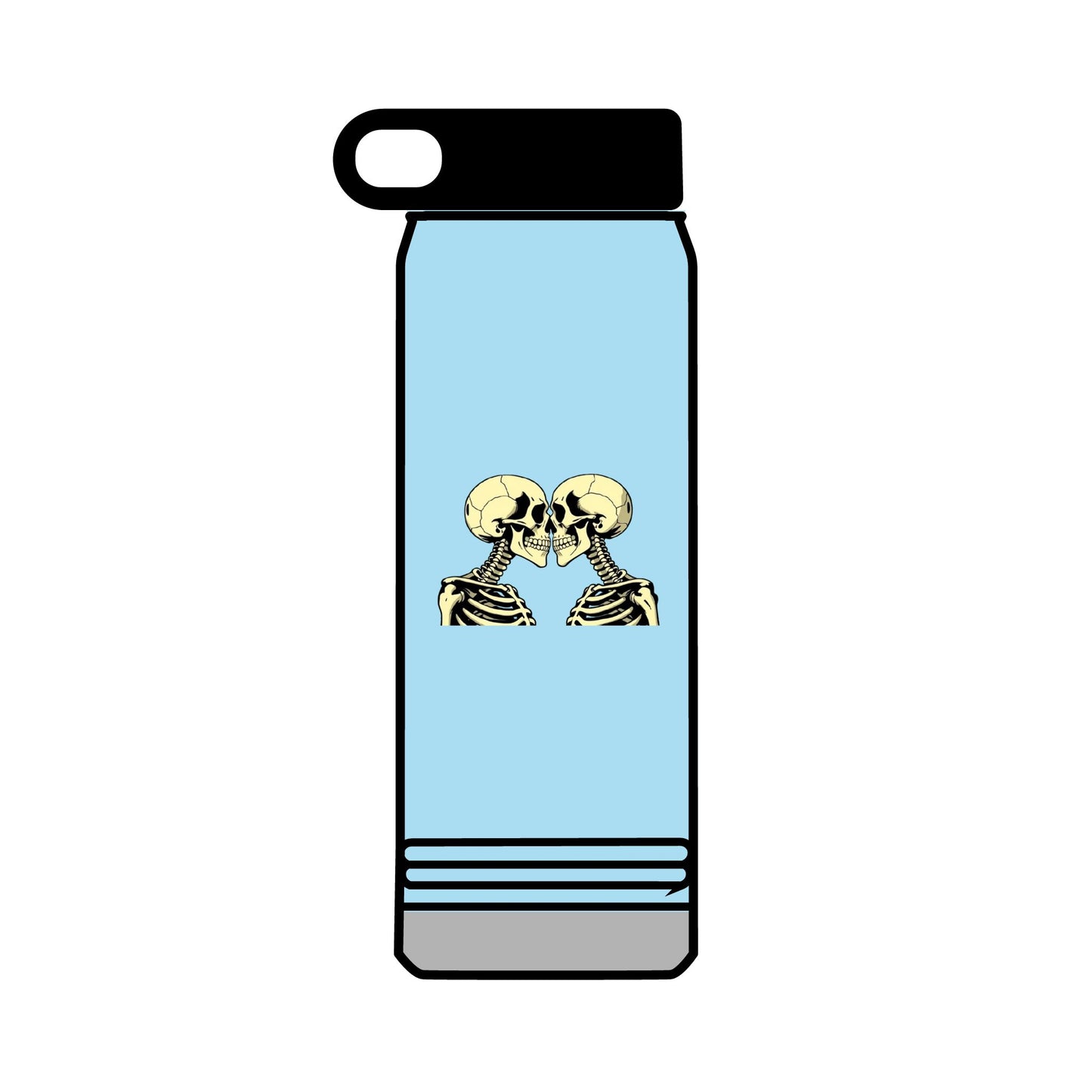 32oz Water Bottle Kissing Skeletons