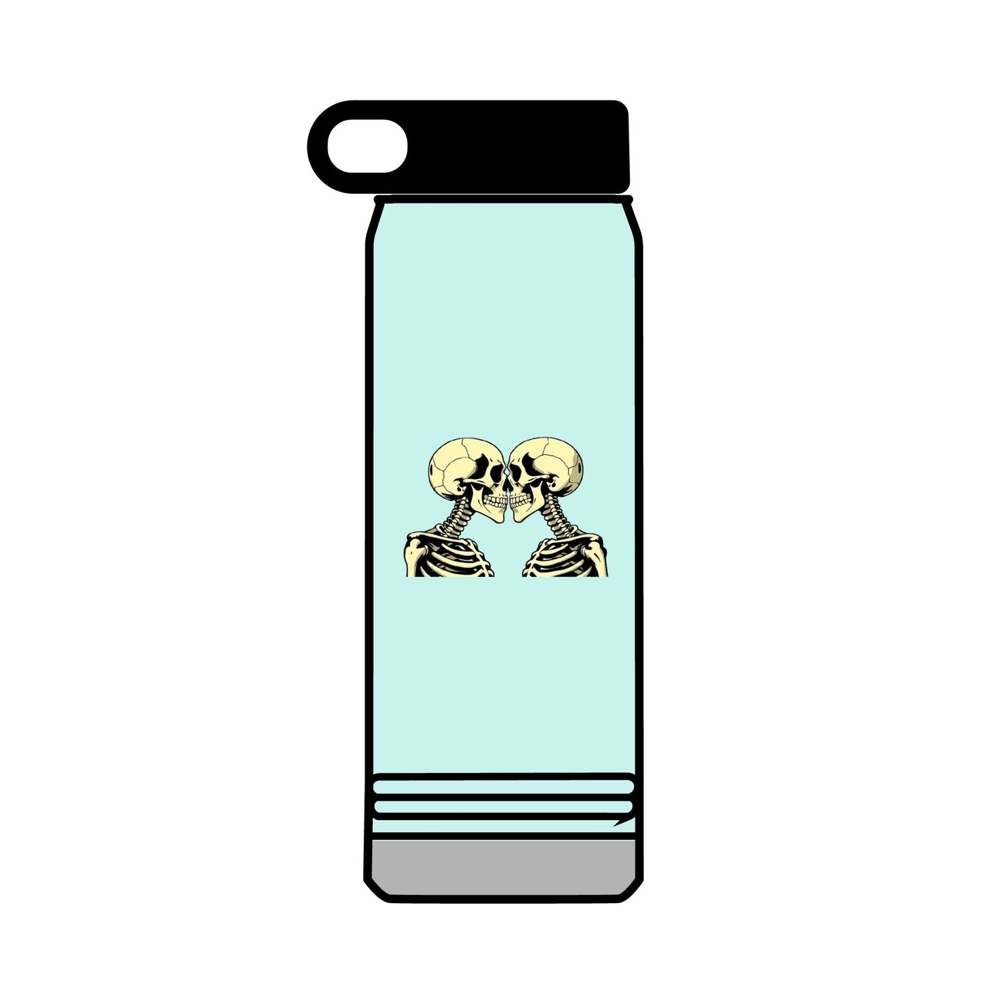 32oz Water Bottle Kissing Skeletons