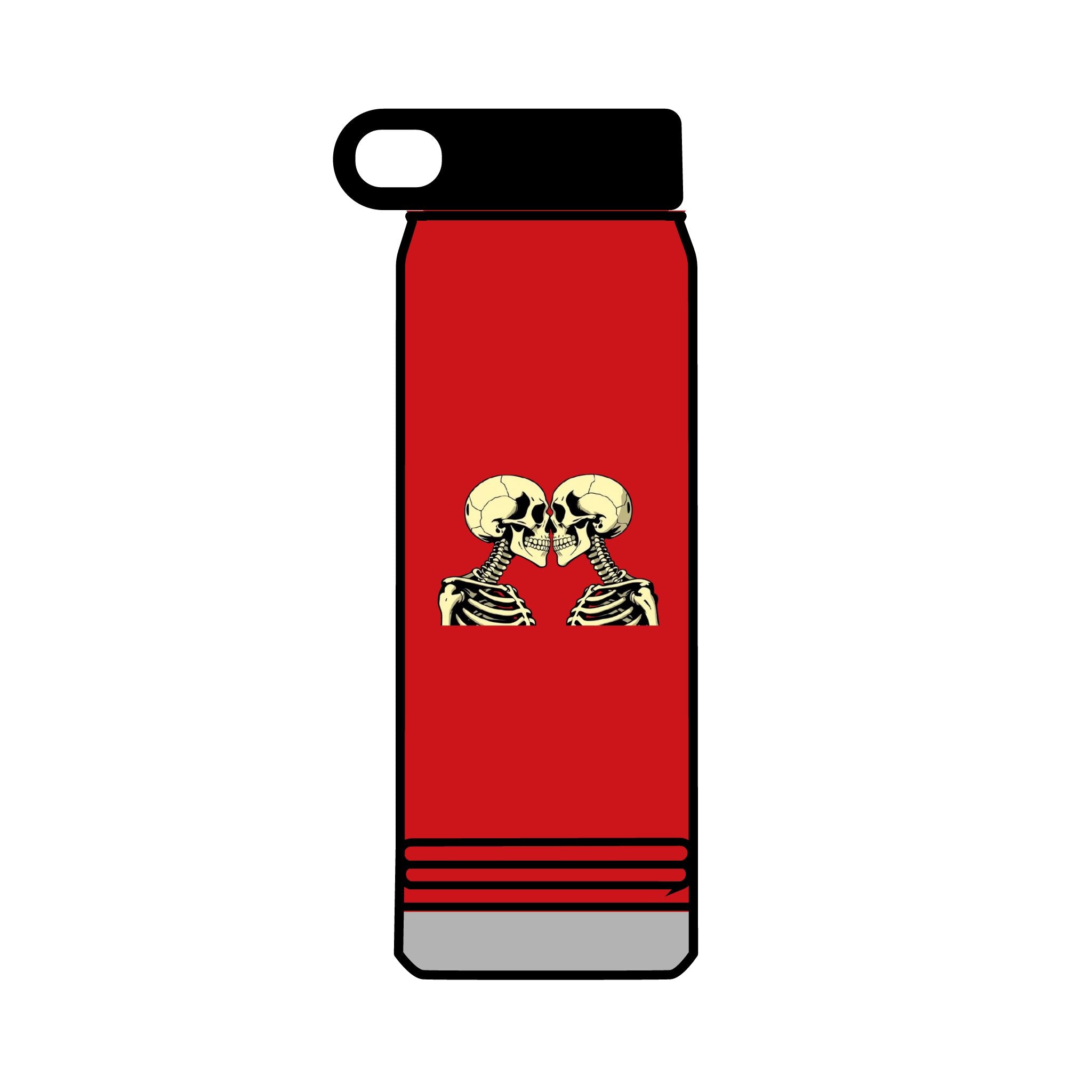 32oz Water Bottle Kissing Skeletons