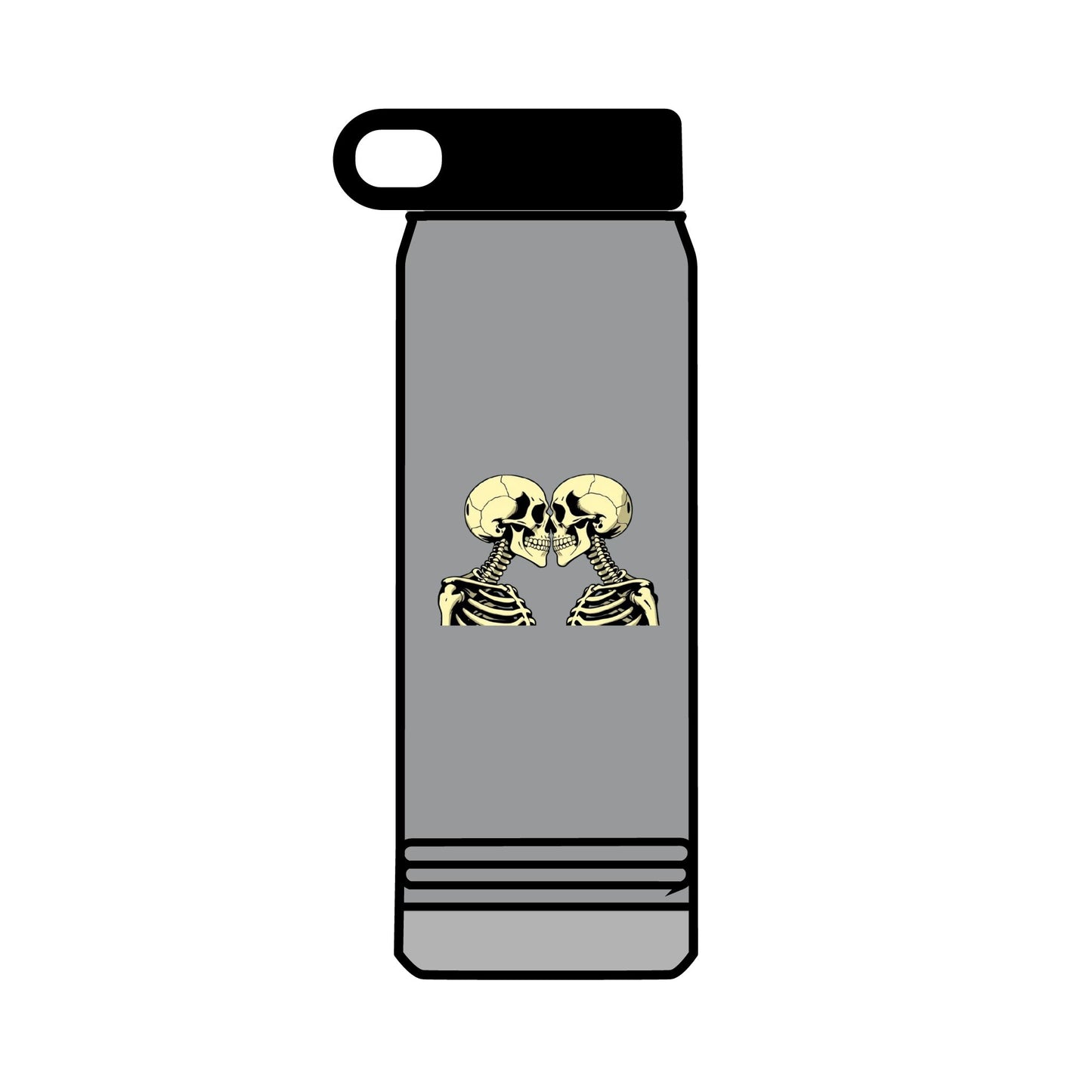 32oz Water Bottle Kissing Skeletons