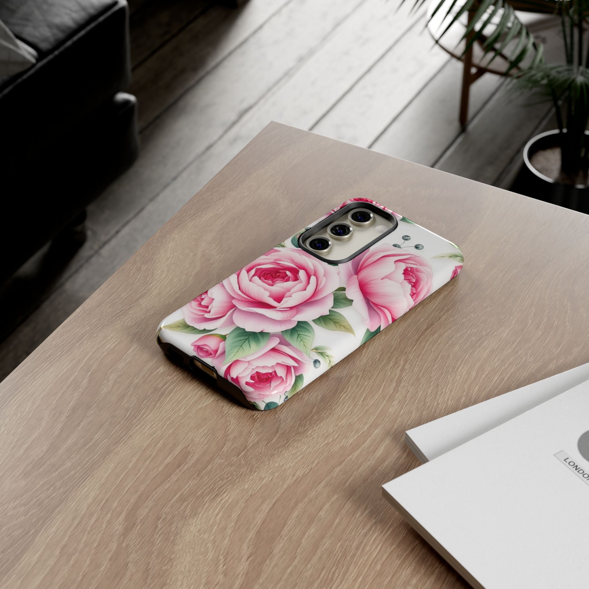 Android OR iPhone Compatible Cases - Pink Flower Design - Unique Tough Cases