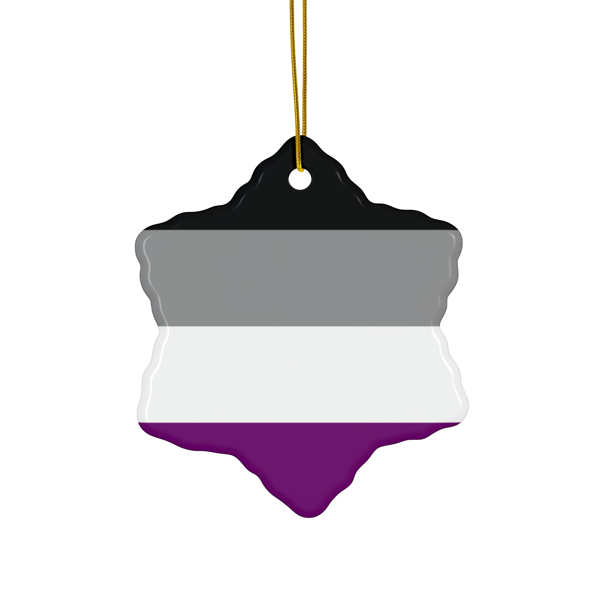 Asexual Pride-Themed Ceramic Ornament Set - 4 Unique Shapes for Celebrations and Decor