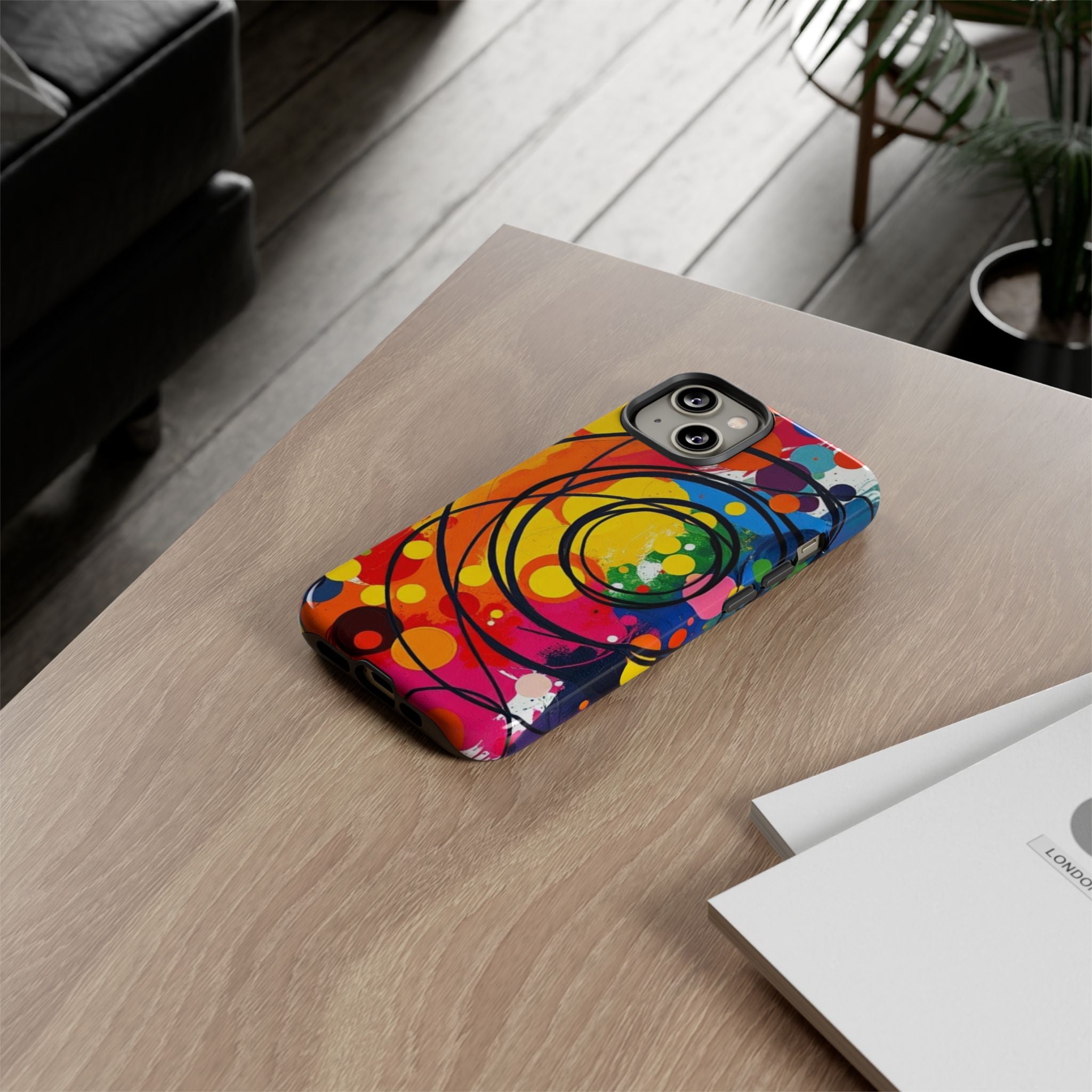 Colorful Abstract Rainbow Swirl Art Tough Case For Android & iPhone