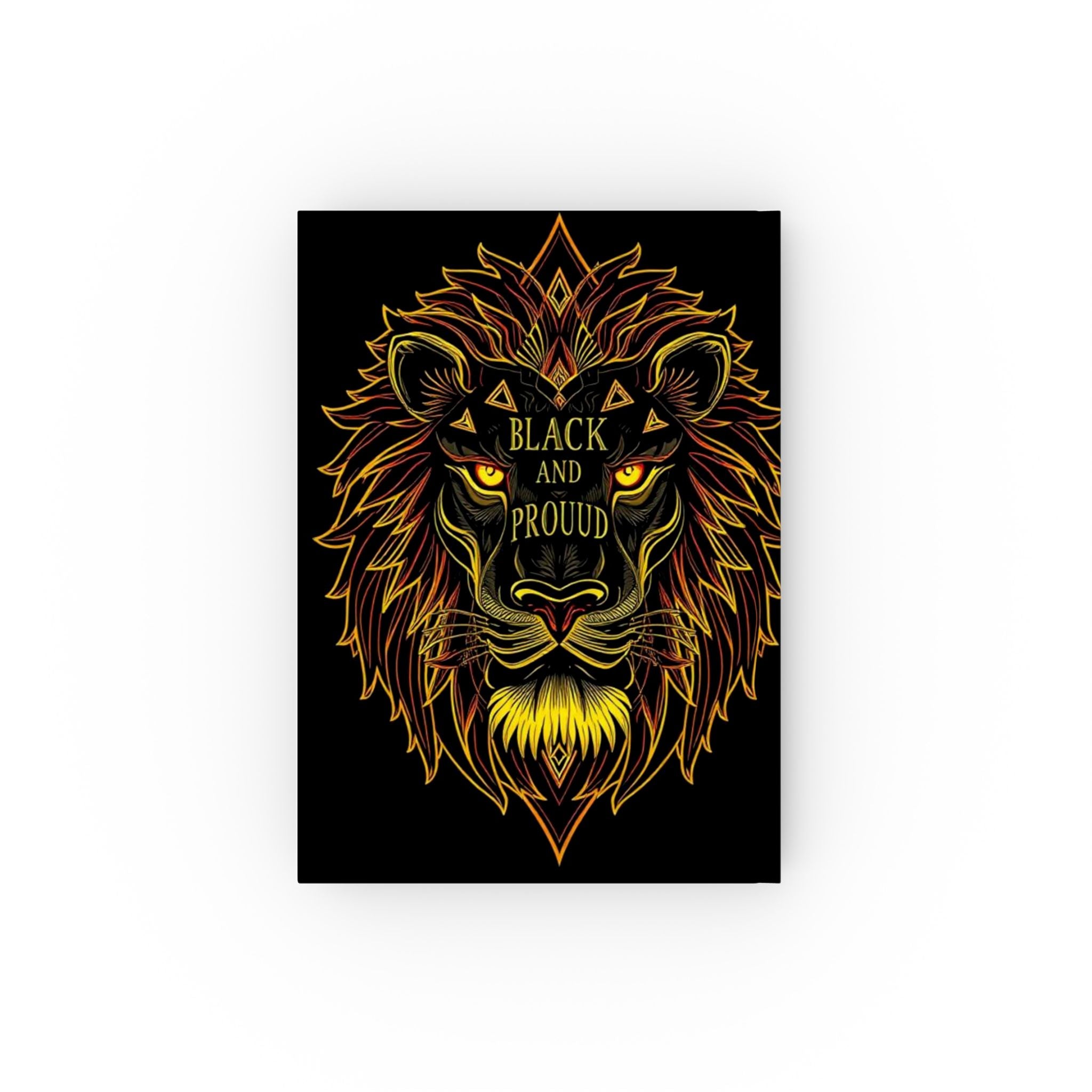 Black & Proud Lion Design Hard Backed Journal - Perfect for Gifts, Journaling, and Celebrations