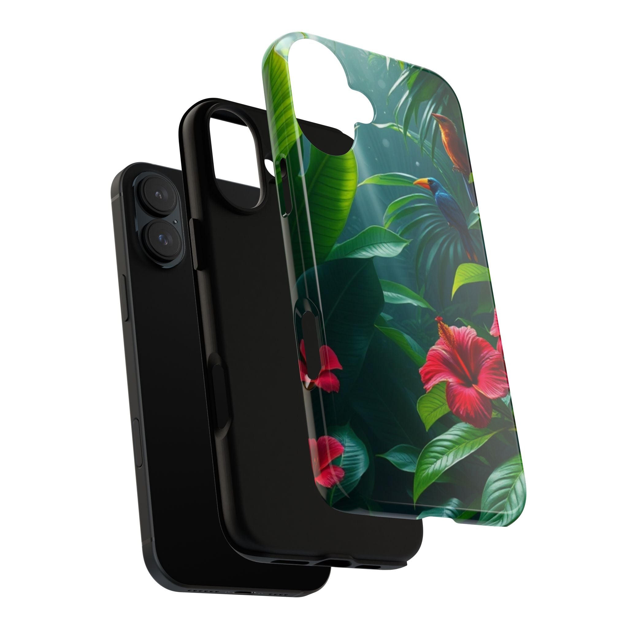 Android OR iPhone Compatible Cases - Tropical Flower & Bird Design - Unique Tough Cases