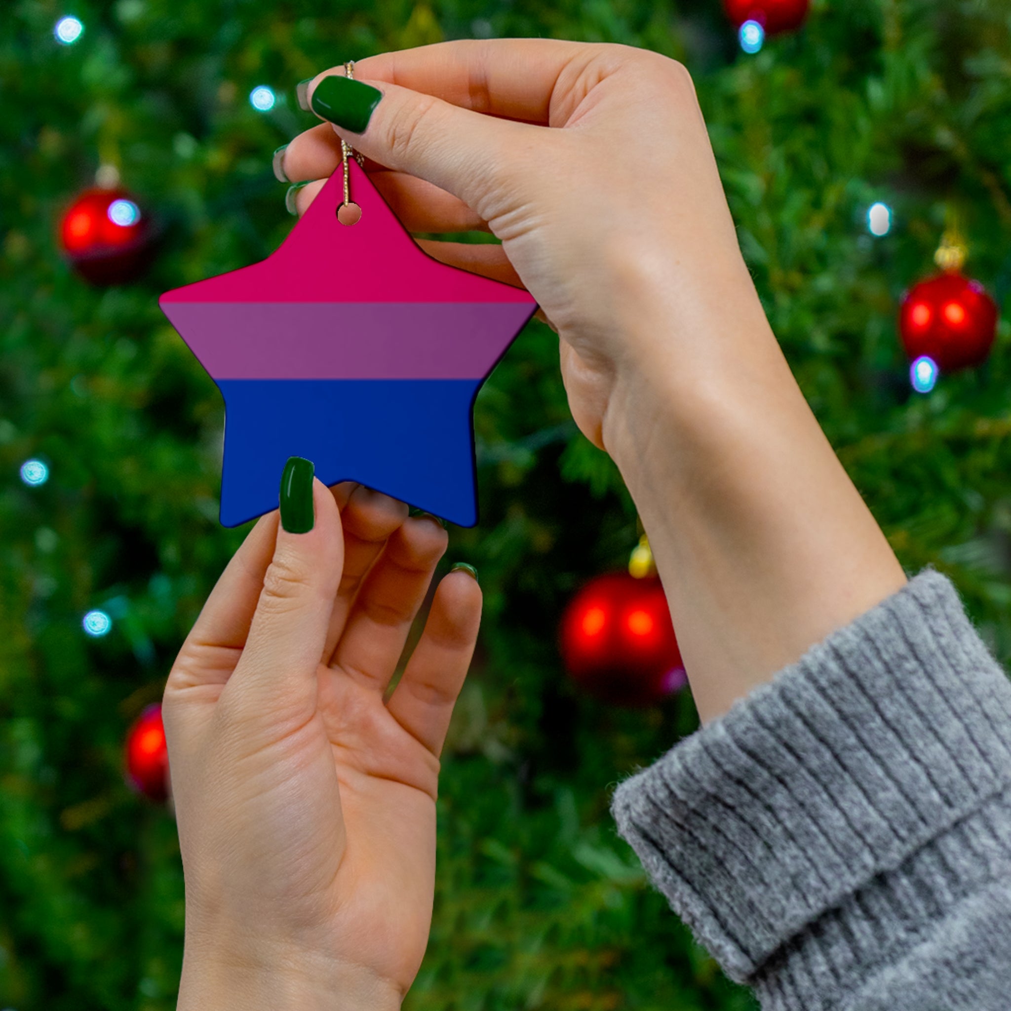 Bisexual Pride Ceramic Ornament - Celebrate Love & Diversity