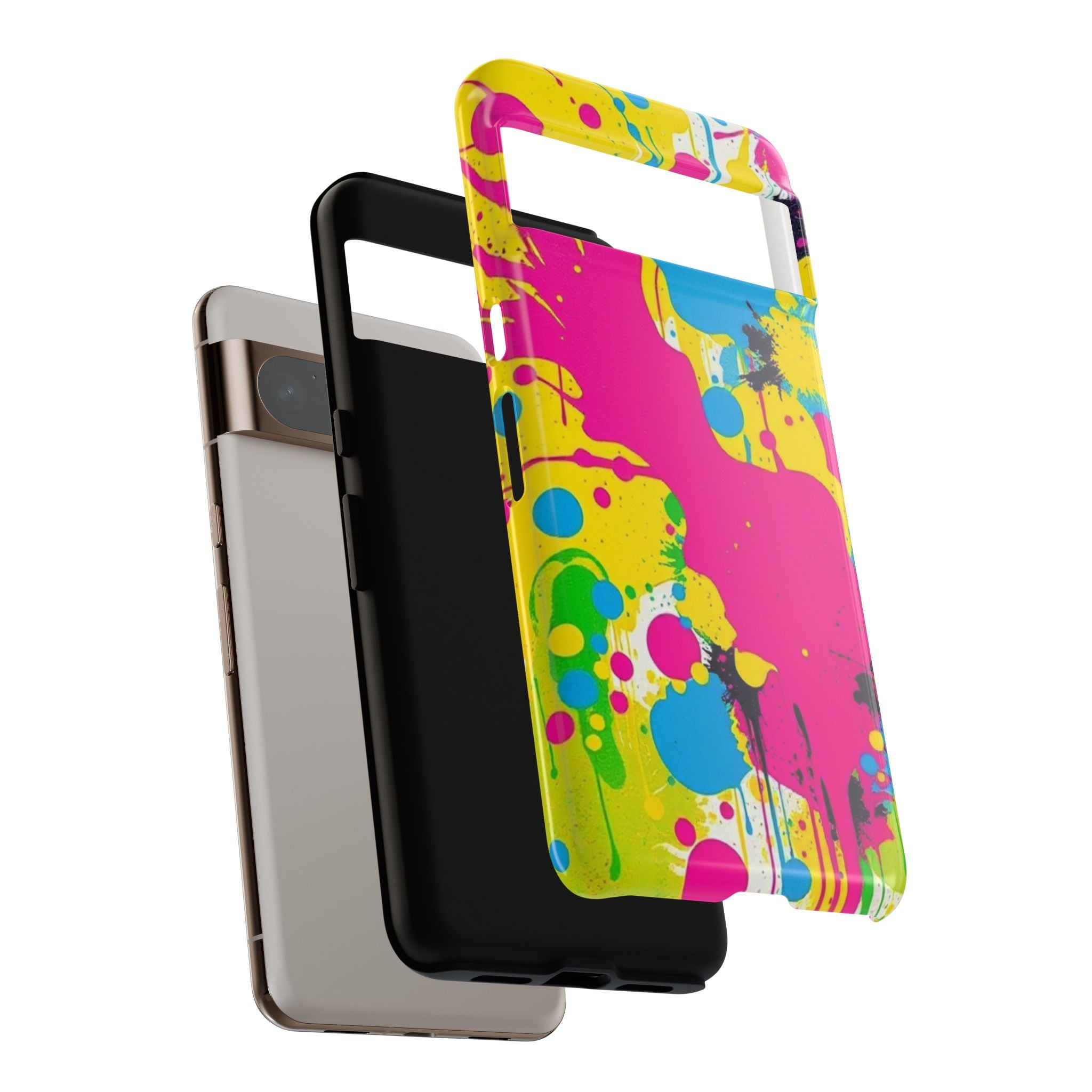 Android OR iPhone Compatible Cases - Crazy Retro Color Splash Design - Unique Tough Cases