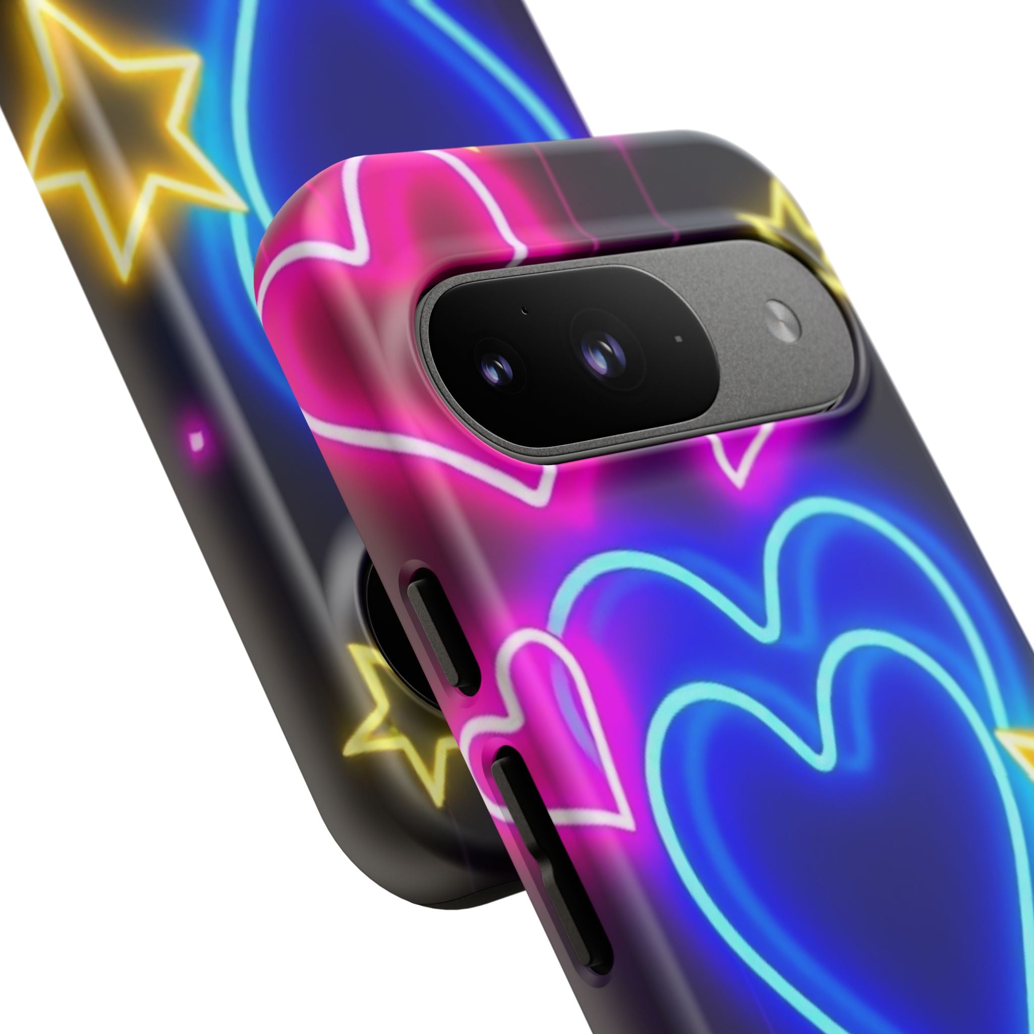 Android OR iPhone Compatible Cases - Neon Love Design - Unique Tough Cases