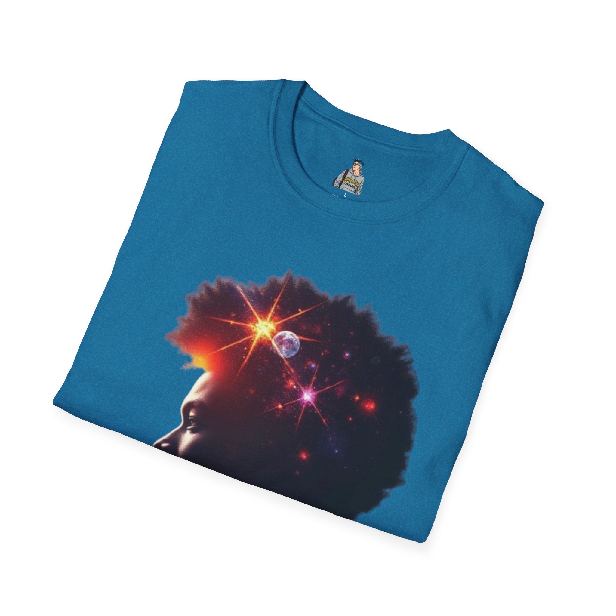 Black Universe Male Silhouette Unisex Softstyle T-Shirt - Celebrate Black Culture