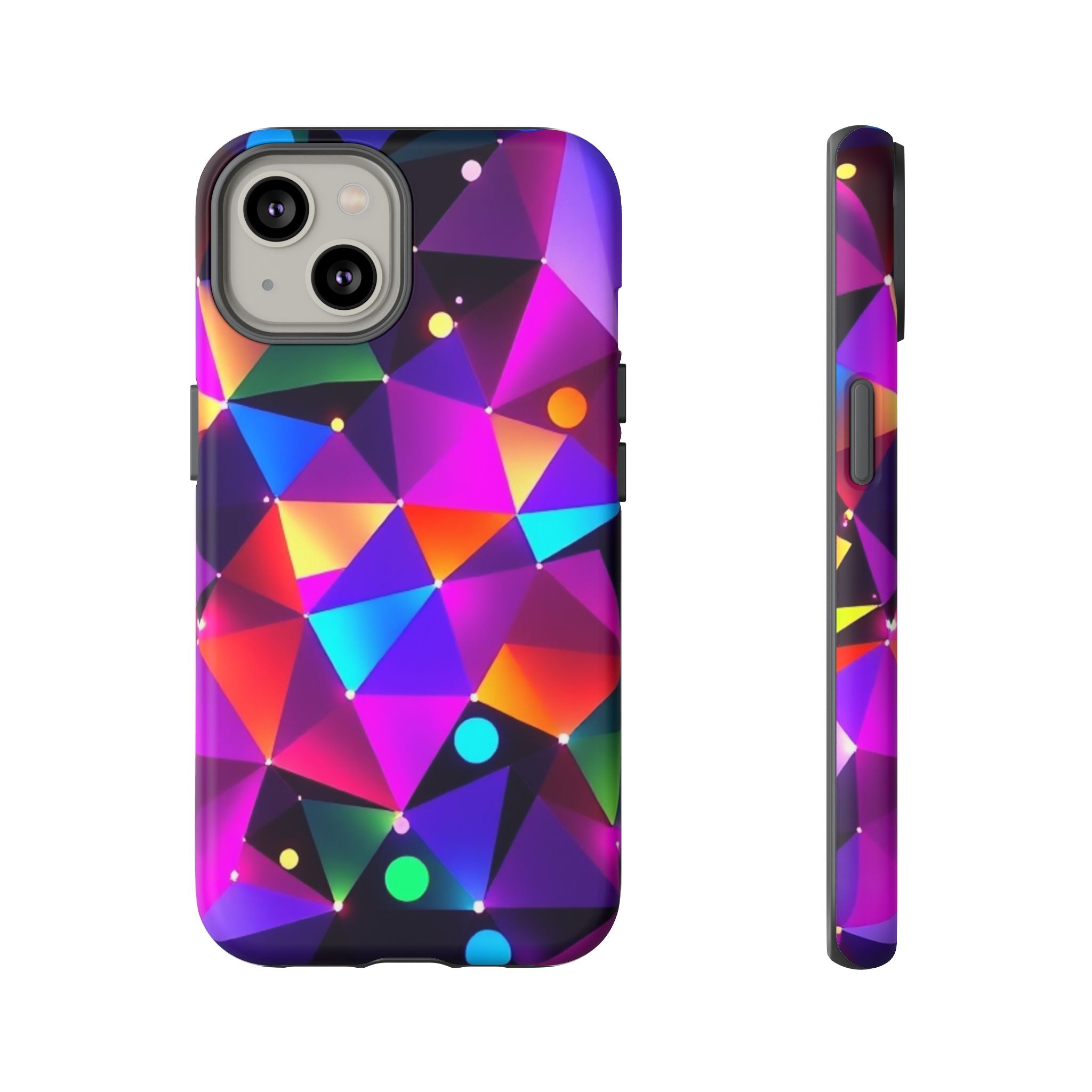 Android OR iPhone Compatible Cases - Colorful Angles Design - Unique Tough Cases