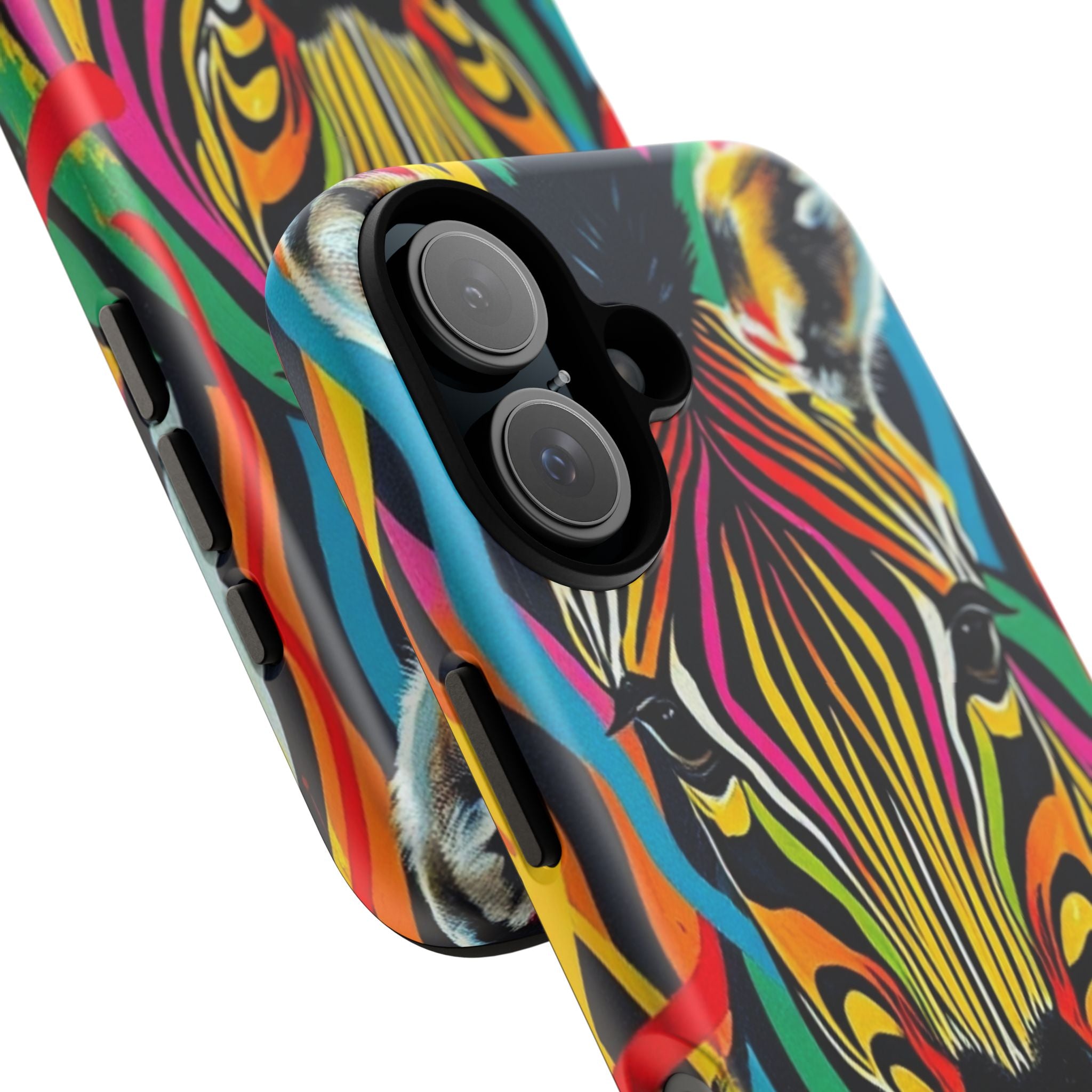 Android OR iPhone Compatible Cases - Rainbow Zebra Design - Unique Tough Cases