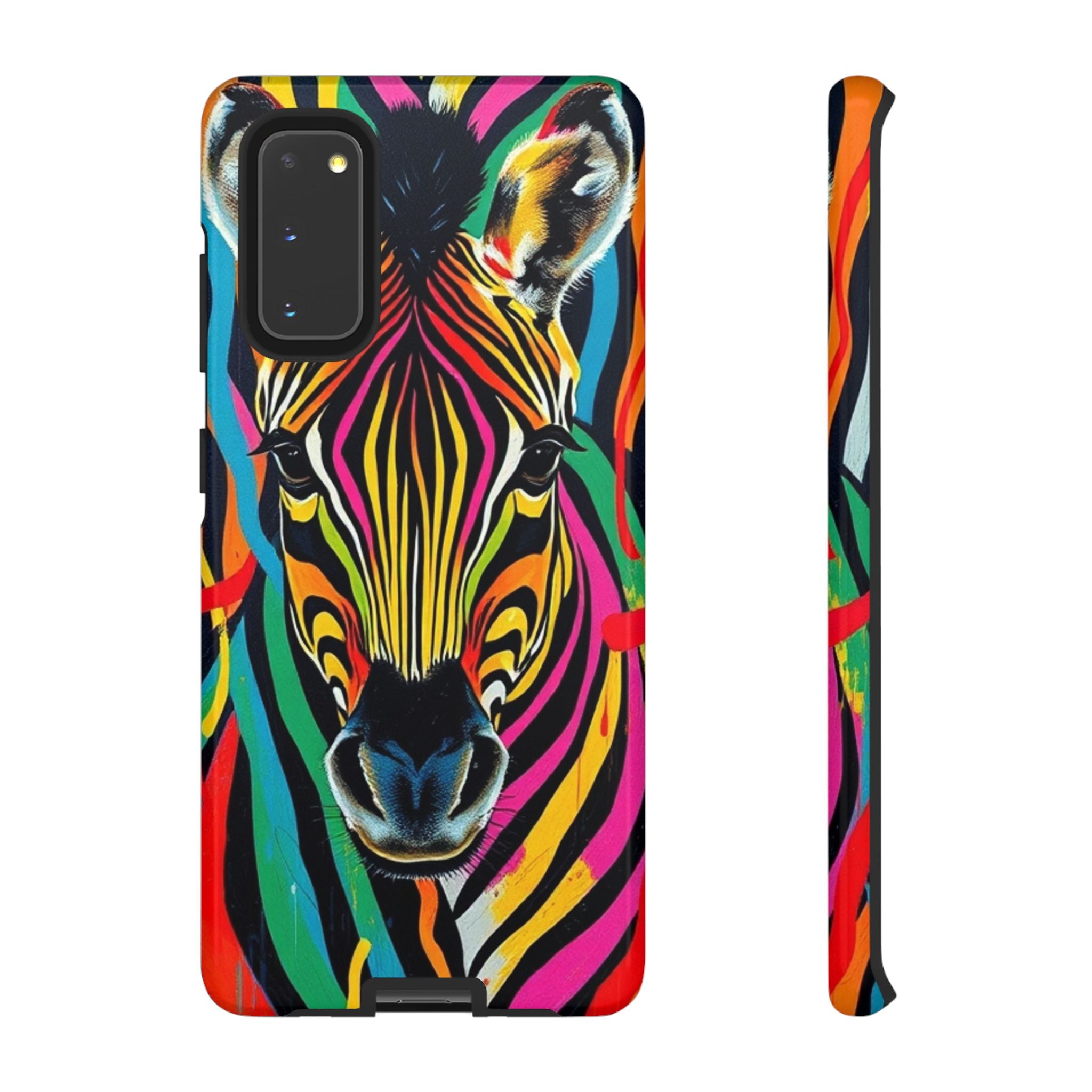 Android OR iPhone Compatible Cases - Rainbow Zebra Design - Unique Tough Cases
