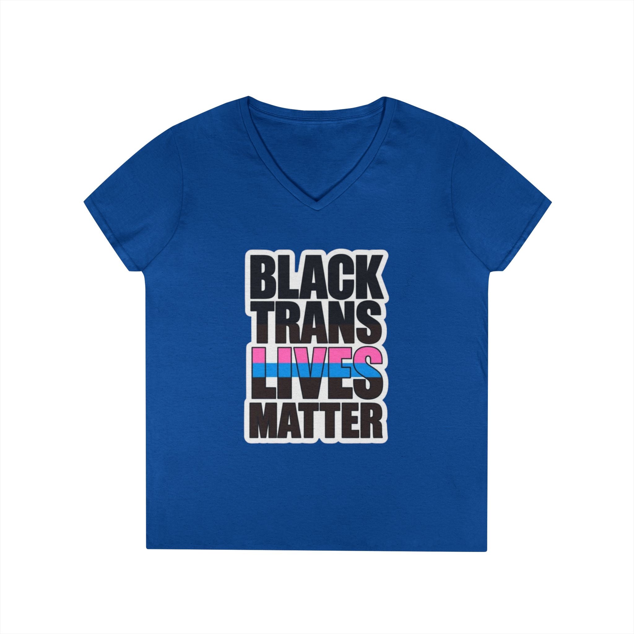 Black Trans Lives Matter V-Neck T-Shirt - Empowering Pride Apparel