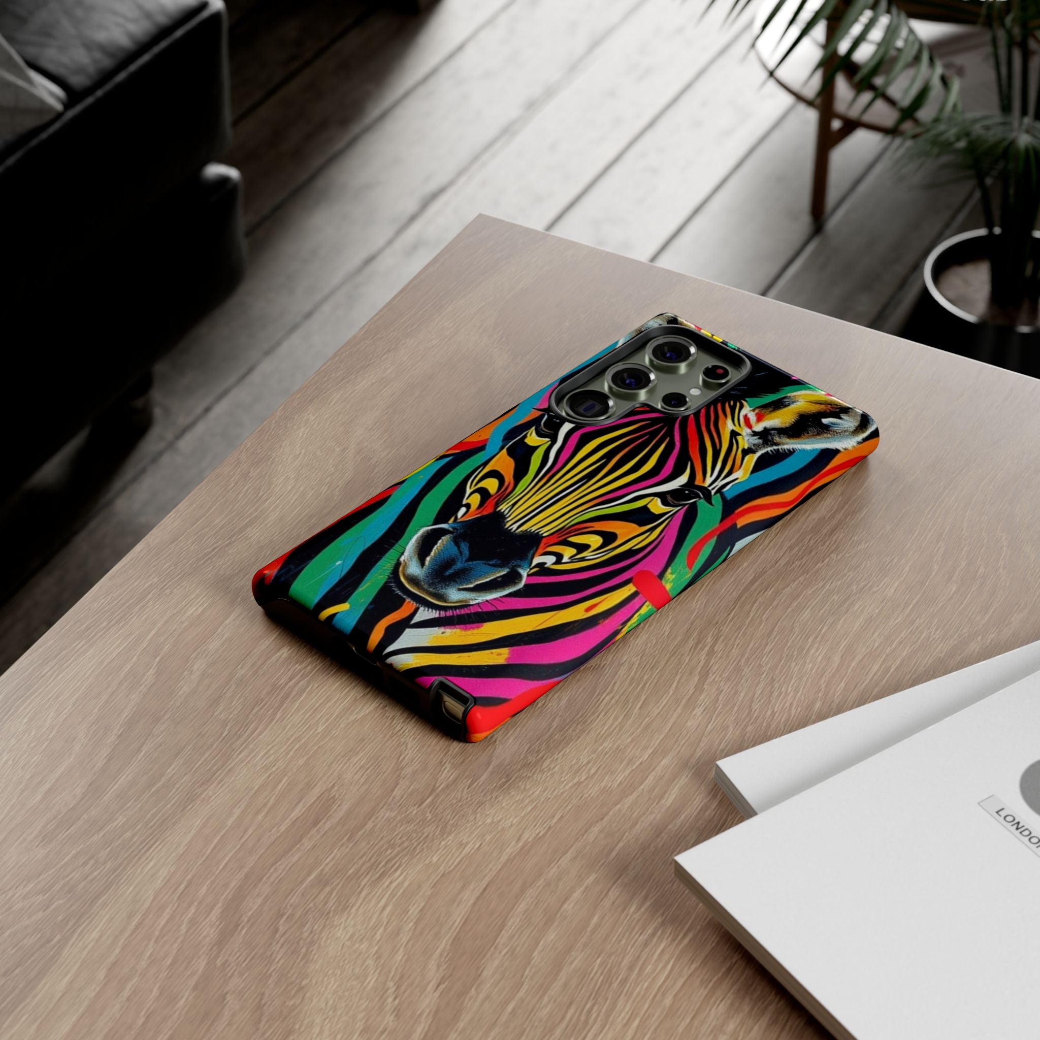 Android OR iPhone Compatible Cases - Rainbow Zebra Design - Unique Tough Cases