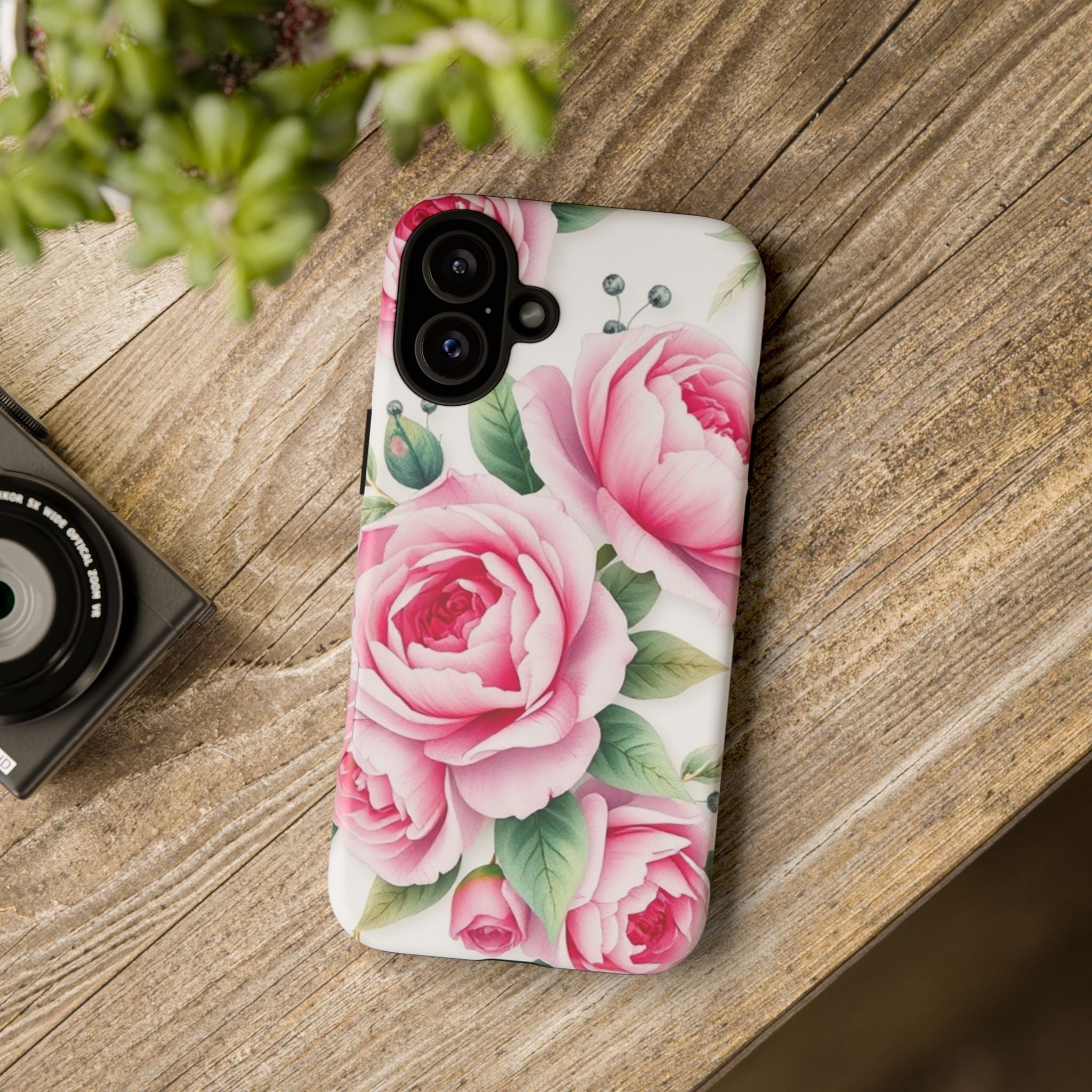 Android OR iPhone Compatible Cases - Pink Flower Design - Unique Tough Cases