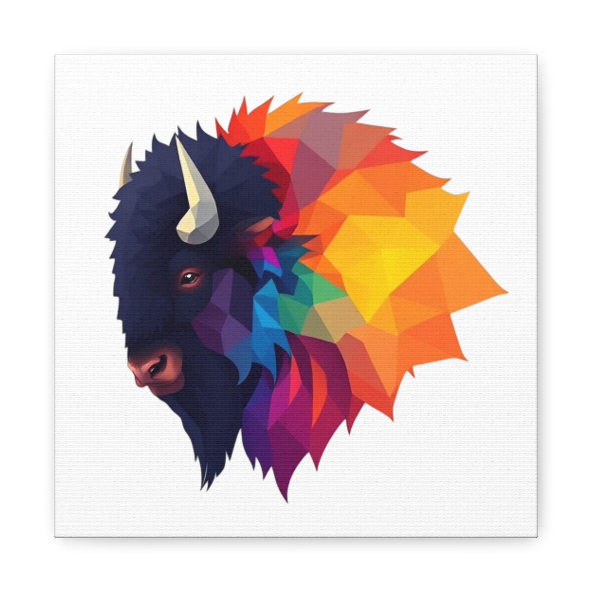 Colorful Buffalo Wall Art Canvas - Vibrant Animal Decor for Home & Office