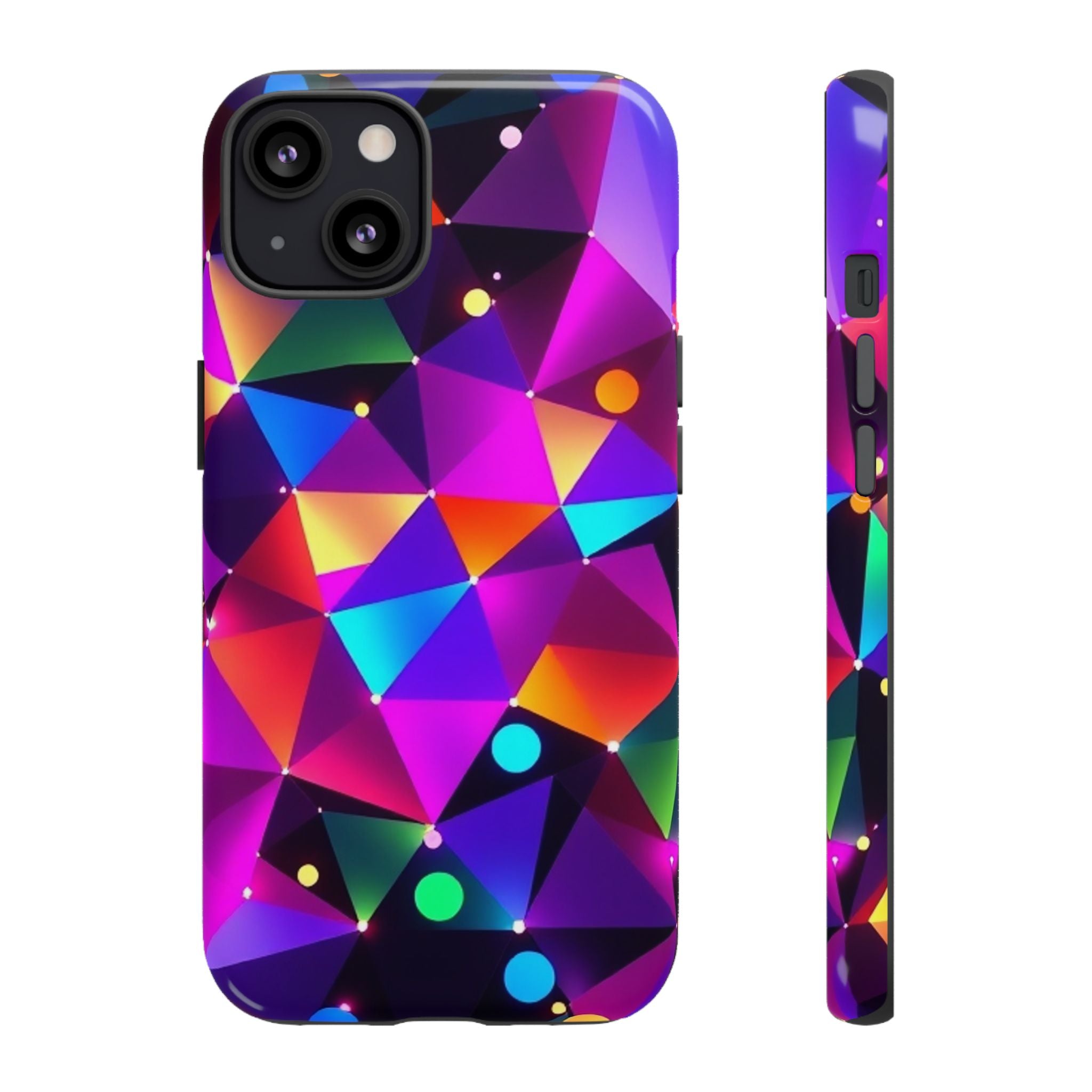 Android OR iPhone Compatible Cases - Colorful Angles Design - Unique Tough Cases