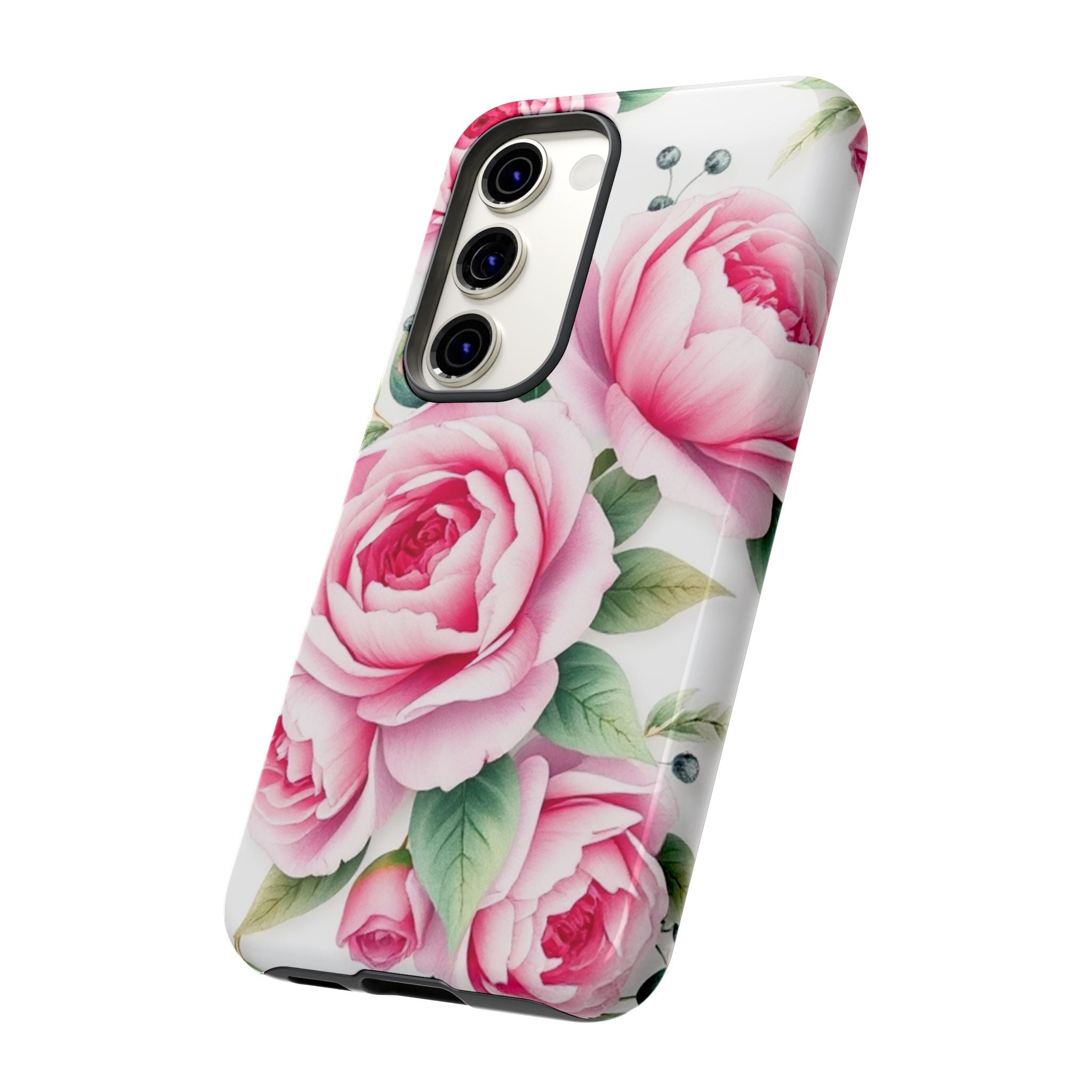 Android OR iPhone Compatible Cases - Pink Flower Design - Unique Tough Cases