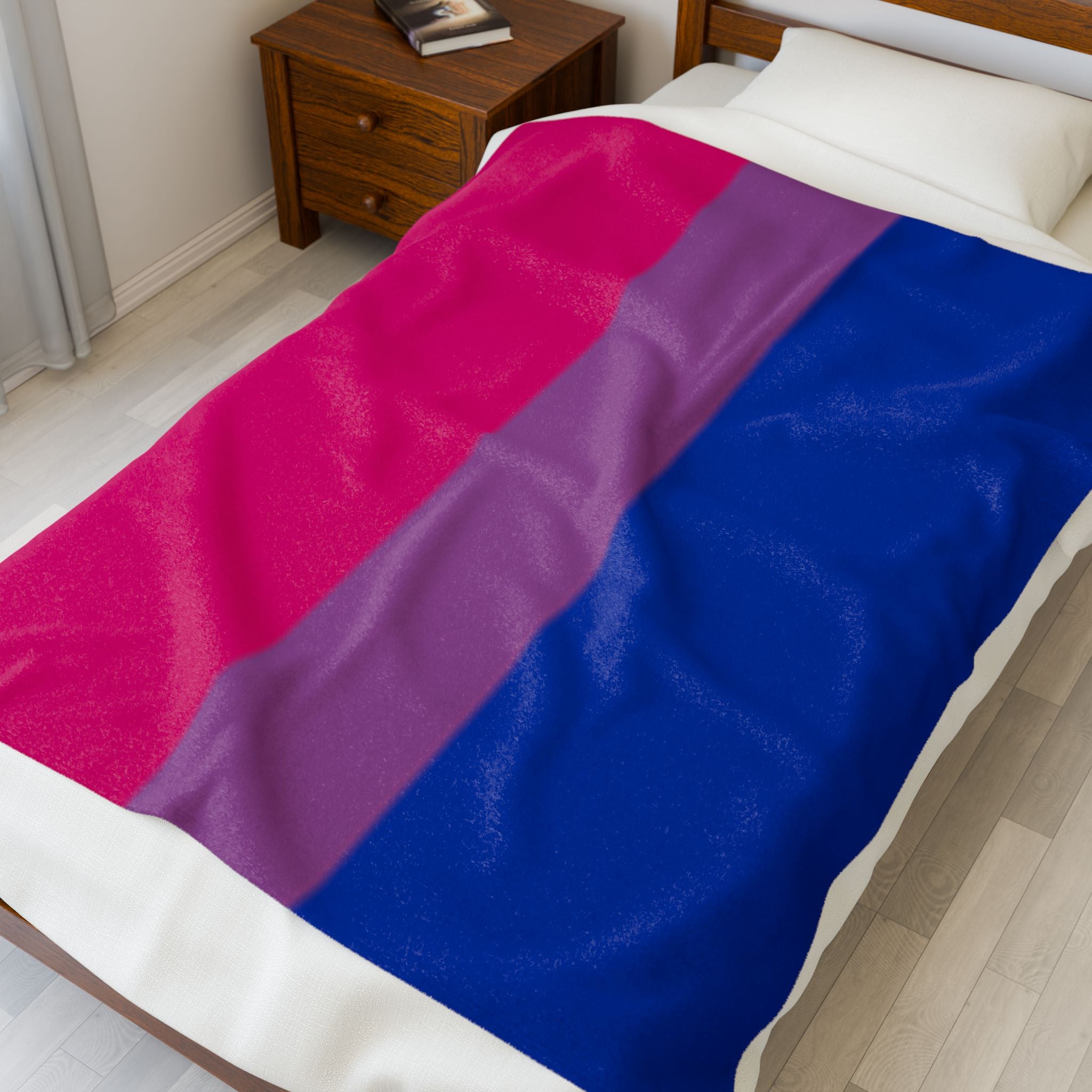 Bisexual Flag - Comfortable Velveteen Plush Blanket