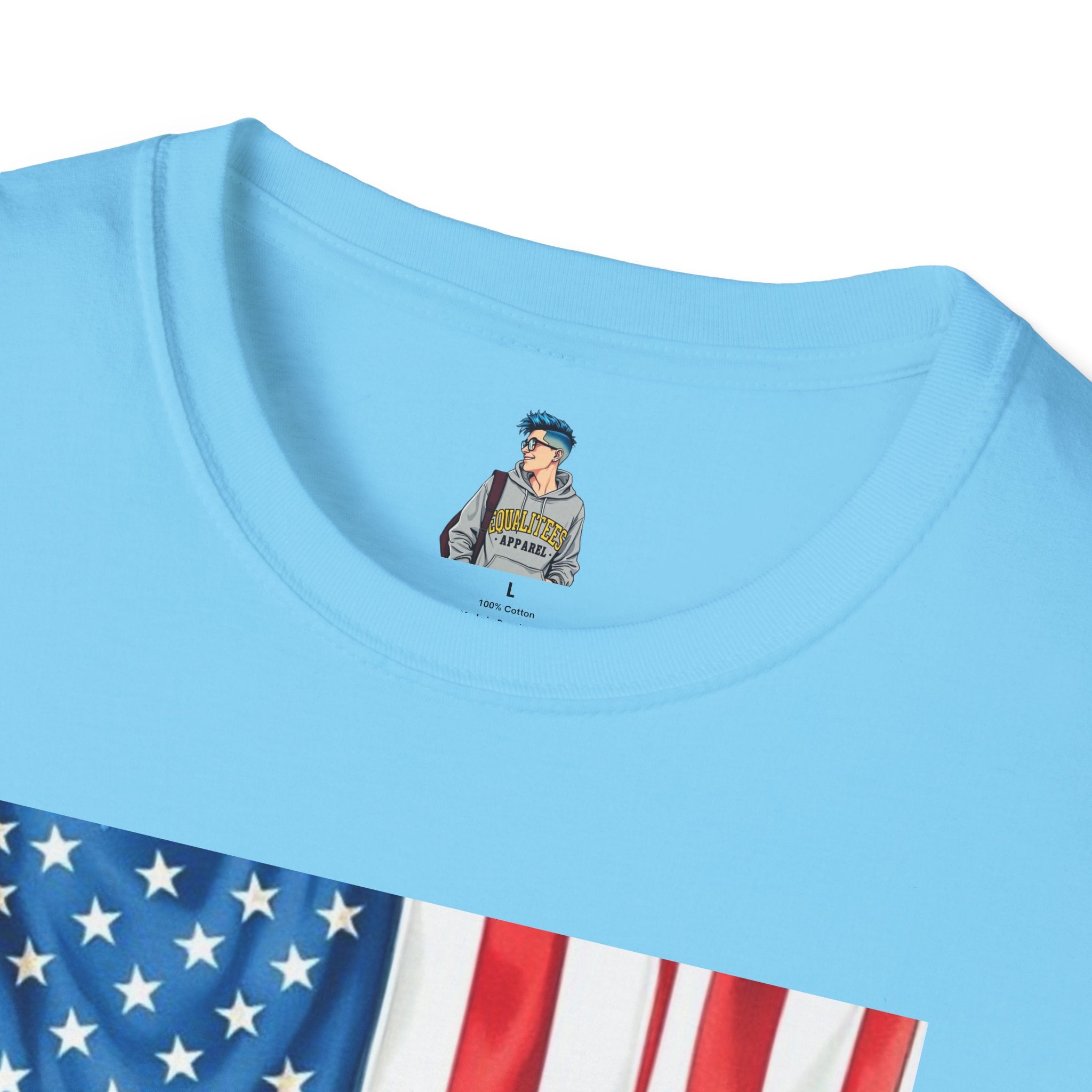 American Patriots Stand Behind Ukraine Unisex Softstyle T-Shirt - EqualiTees.Me