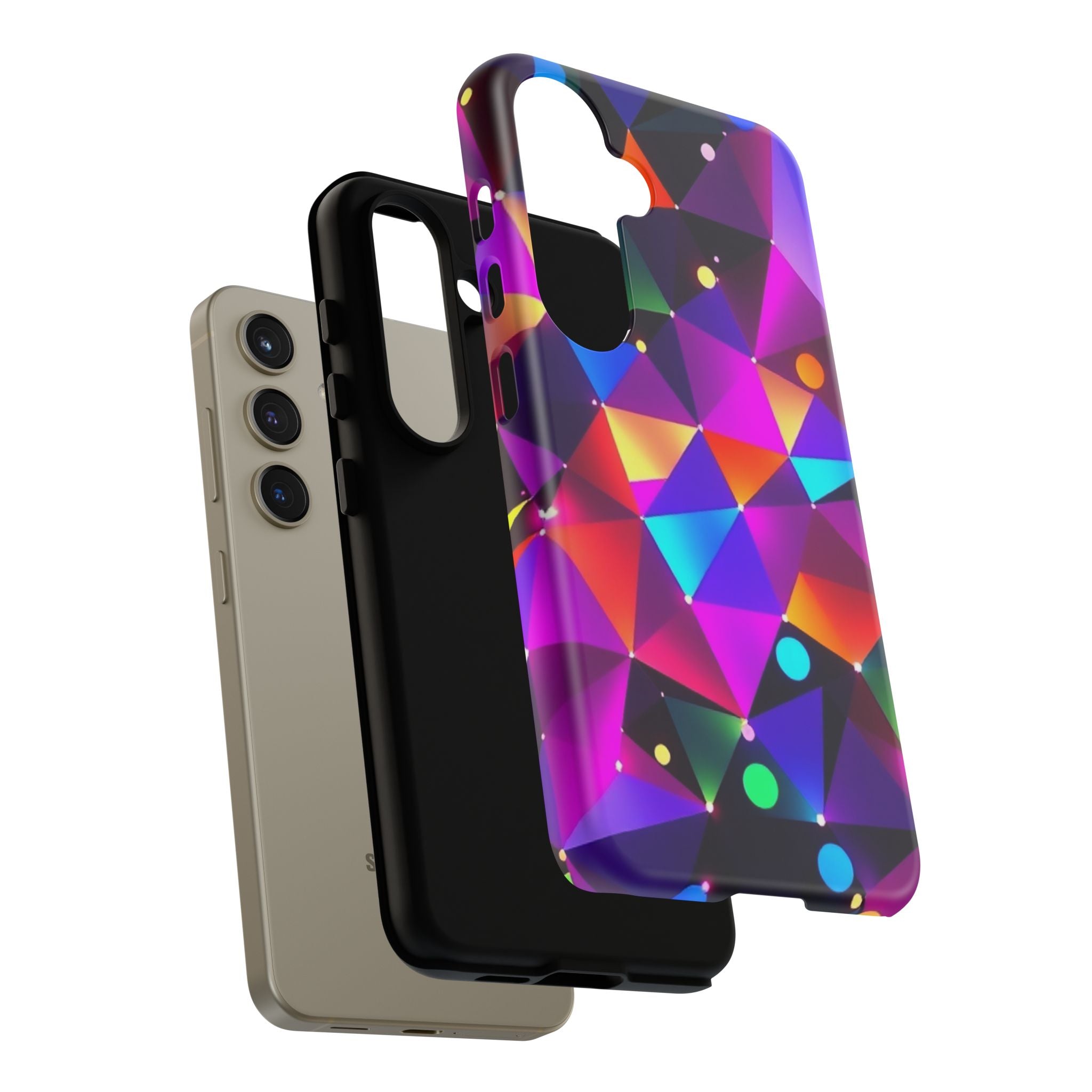 Android OR iPhone Compatible Cases - Colorful Angles Design - Unique Tough Cases