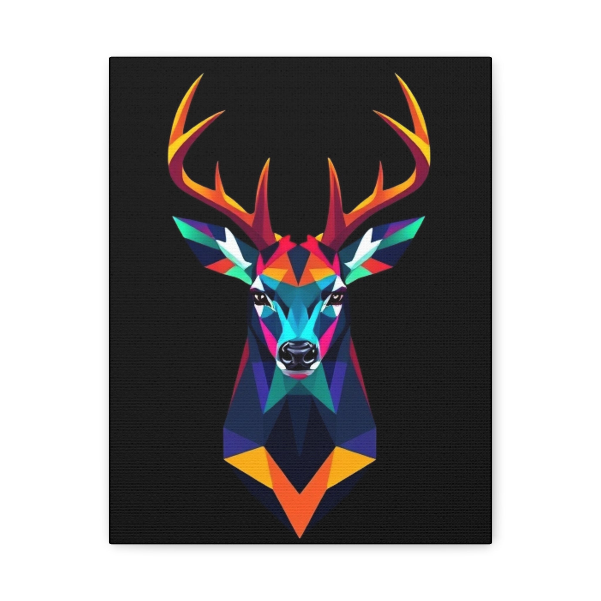 Colorful Geometric Deer Canvas Art - Vibrant Wall Decor for Nature Lovers